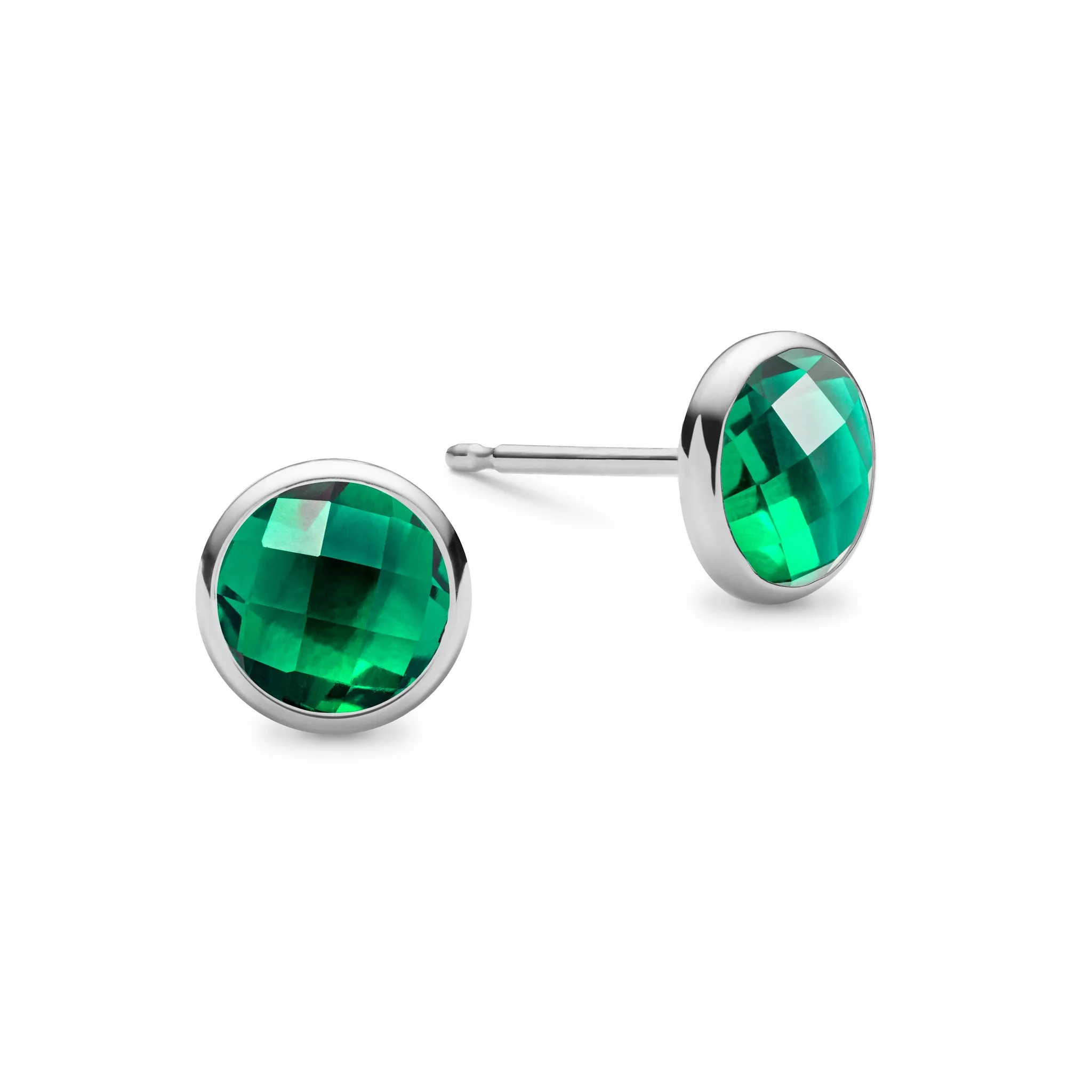 Grand Emerald Stud Earrings in 14k Gold (May) sold by Haverhill product image thumbnail 5