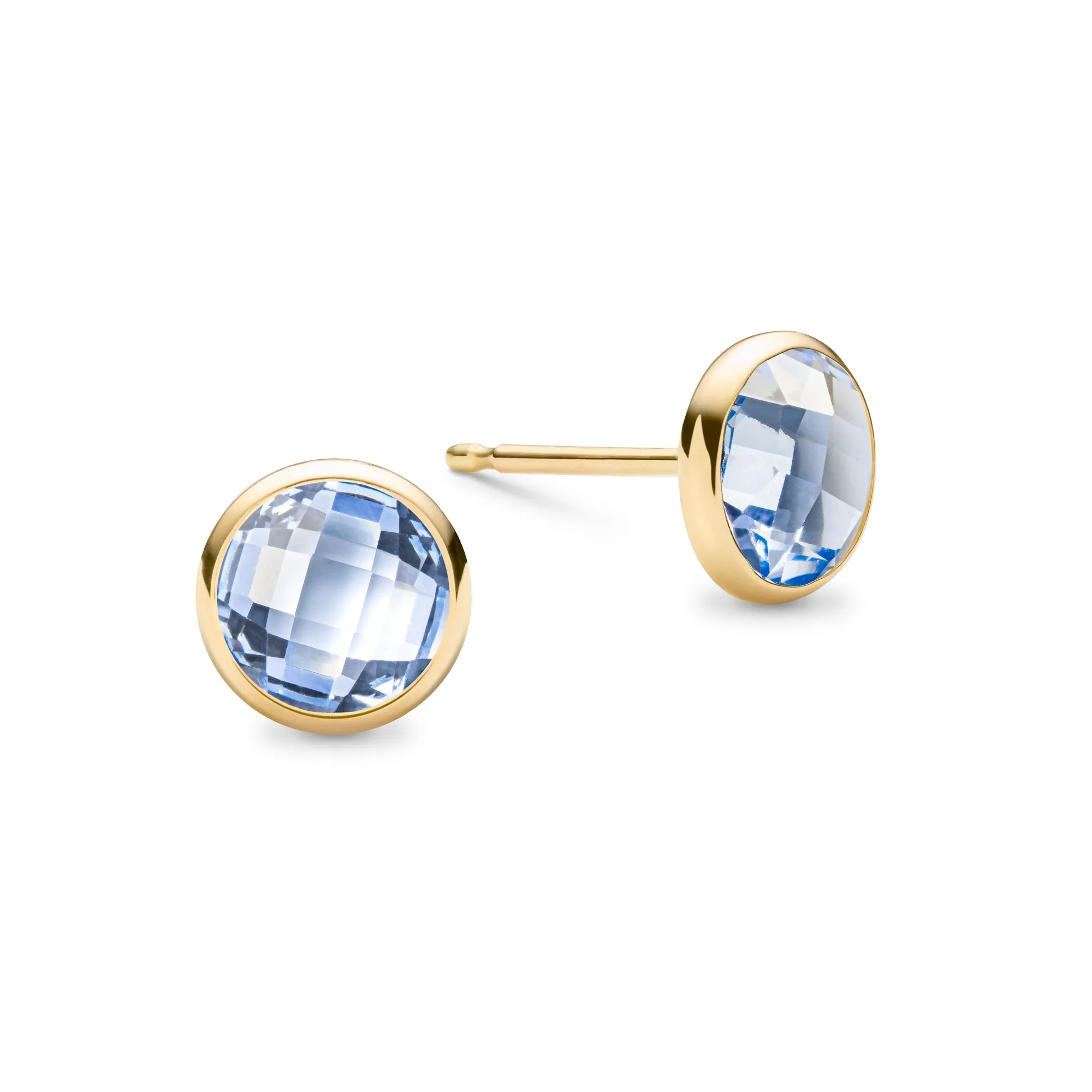 Grand Aquamarine Stud Earrings in 14k Gold (March) sold by Haverhill