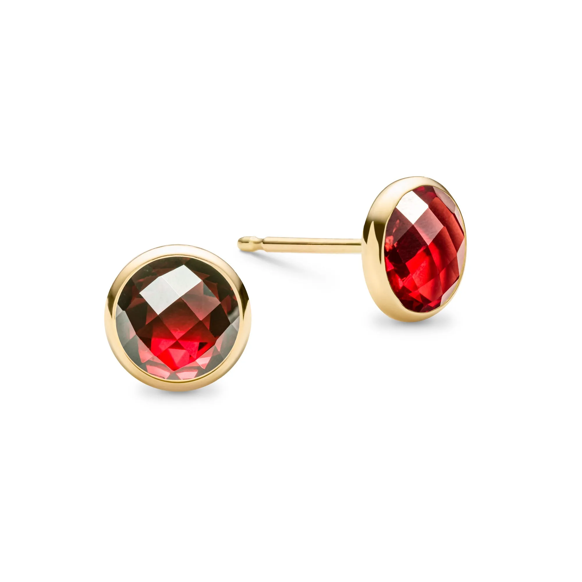 Grand Garnet Stud Earrings in 14k Gold (January) sold by Haverhill