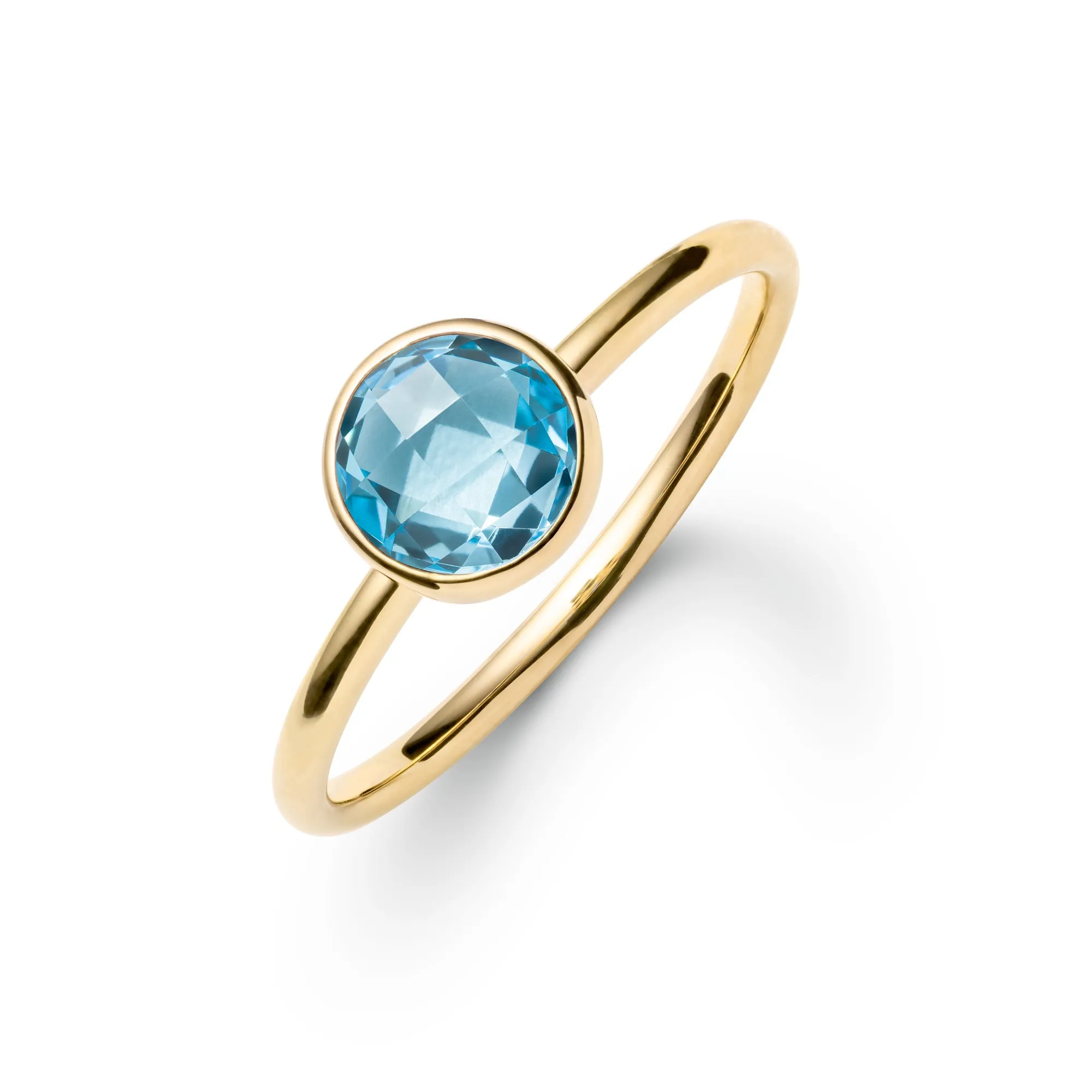 Grand Nantucket Blue Topaz Ring in 14k Gold (December) sold by Haverhill