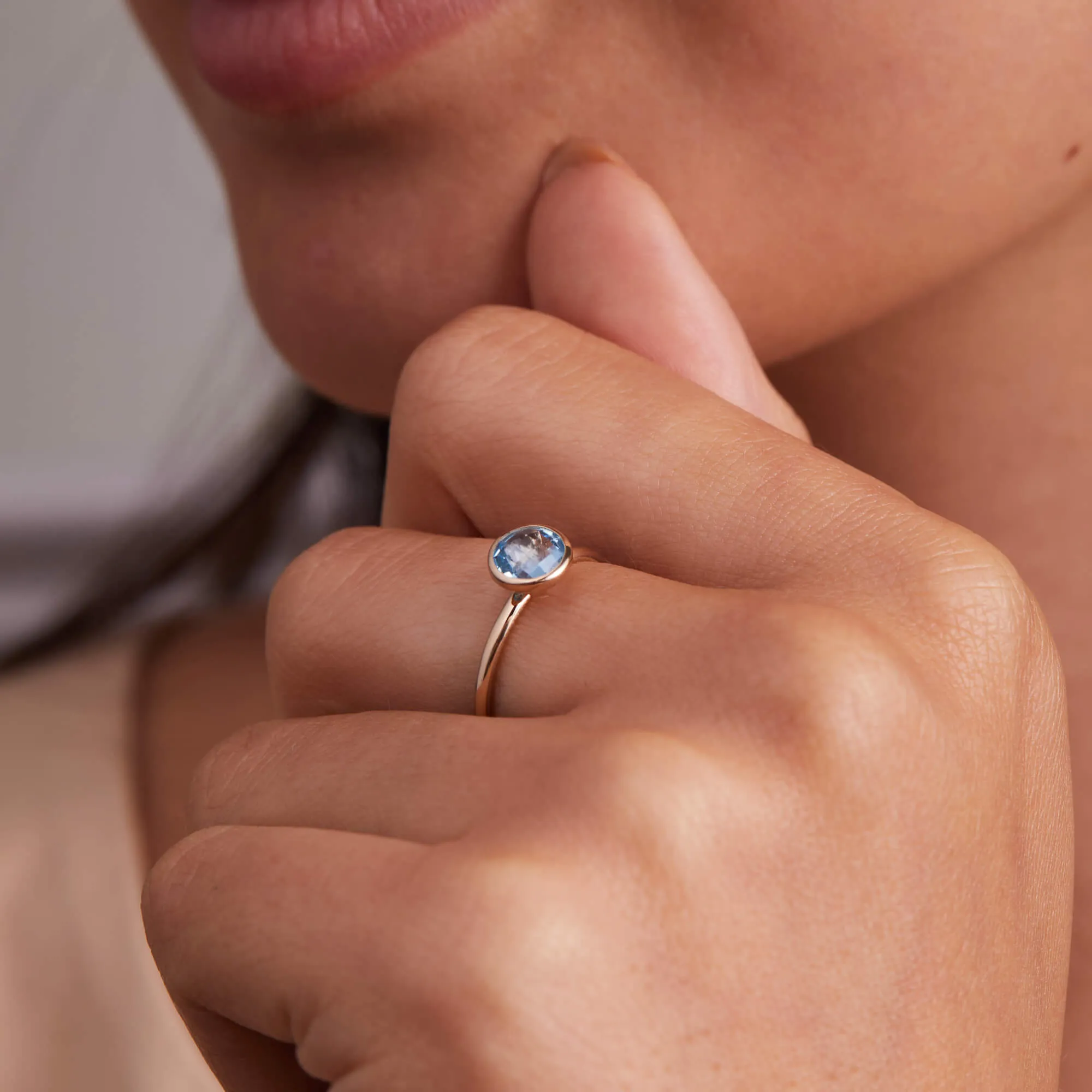 Grand Nantucket Blue Topaz Ring in 14k Gold (December) sold by Haverhill product image thumbnail 3