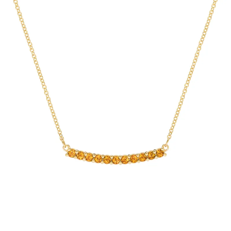 Rosecliff Citrine Bar Necklace in 14k Gold (November) sold by Haverhill