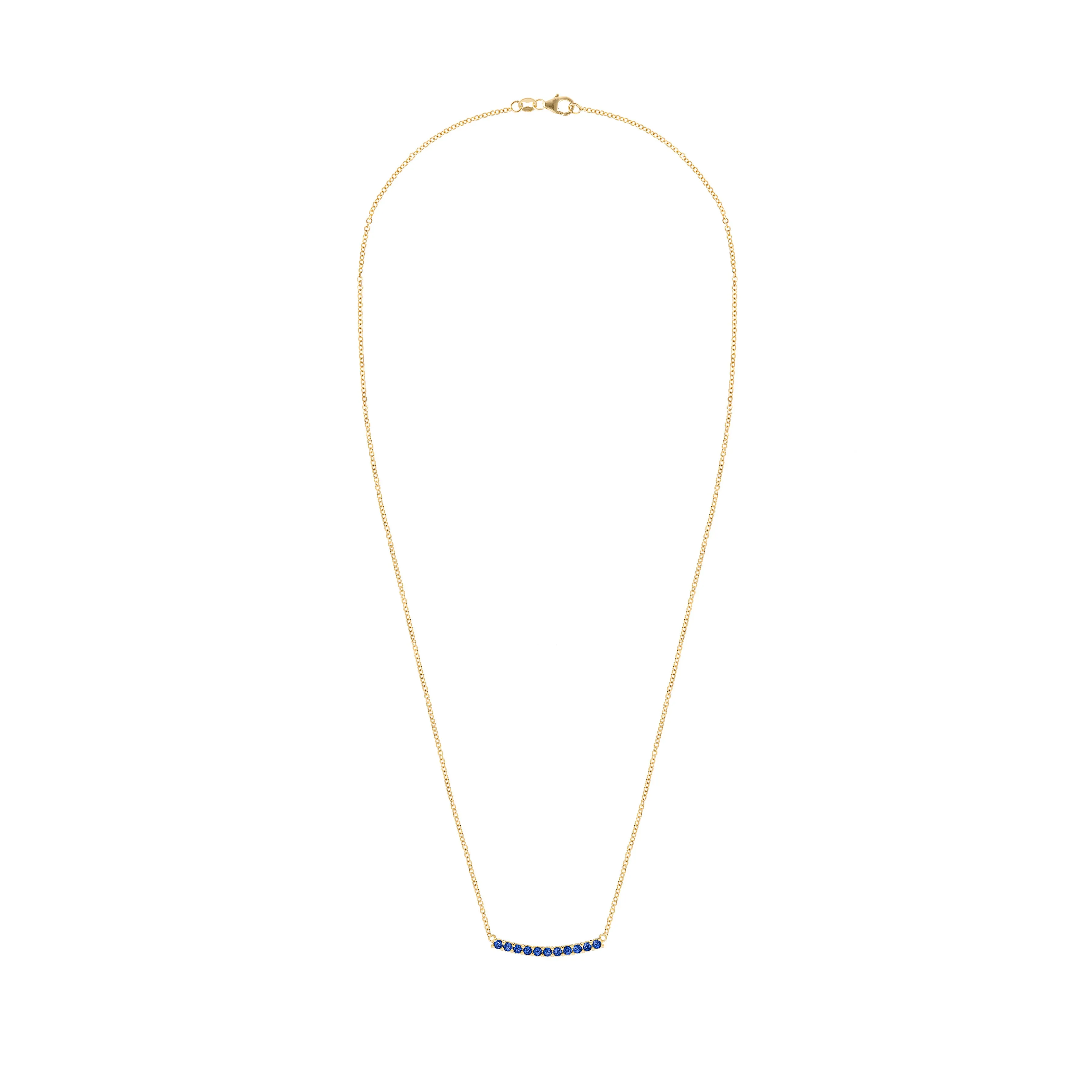 Rosecliff Sapphire Bar Necklace in 14k Gold (September) sold by Haverhill product image thumbnail 5