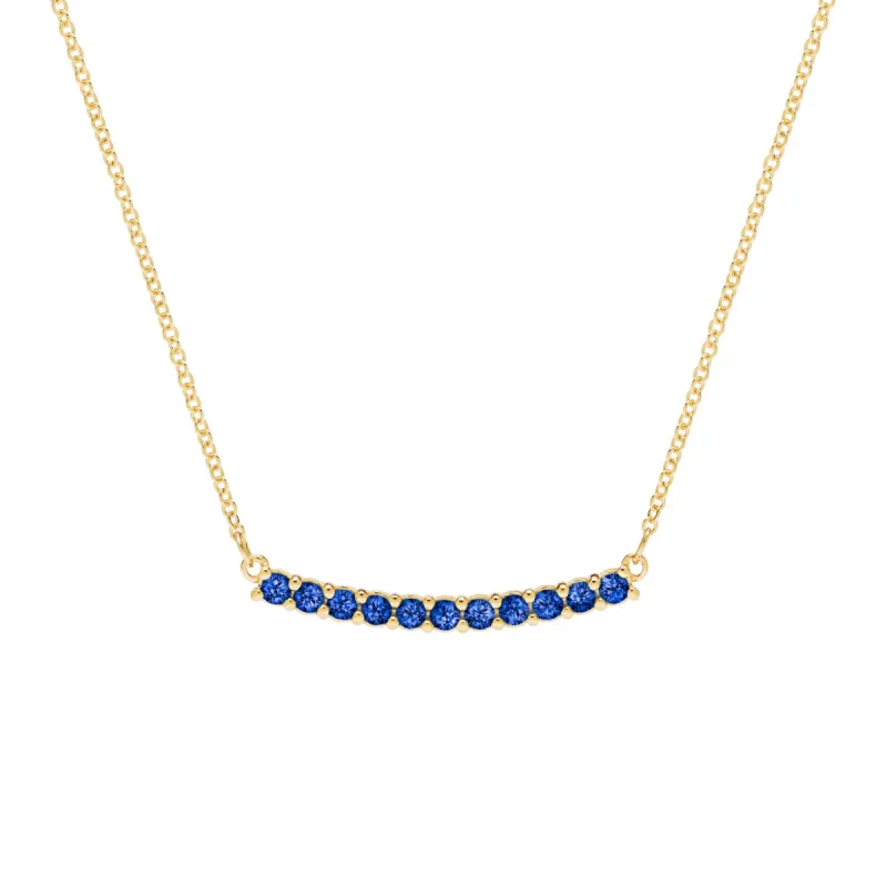 Rosecliff Sapphire Bar Necklace in 14k Gold (September) sold by Haverhill