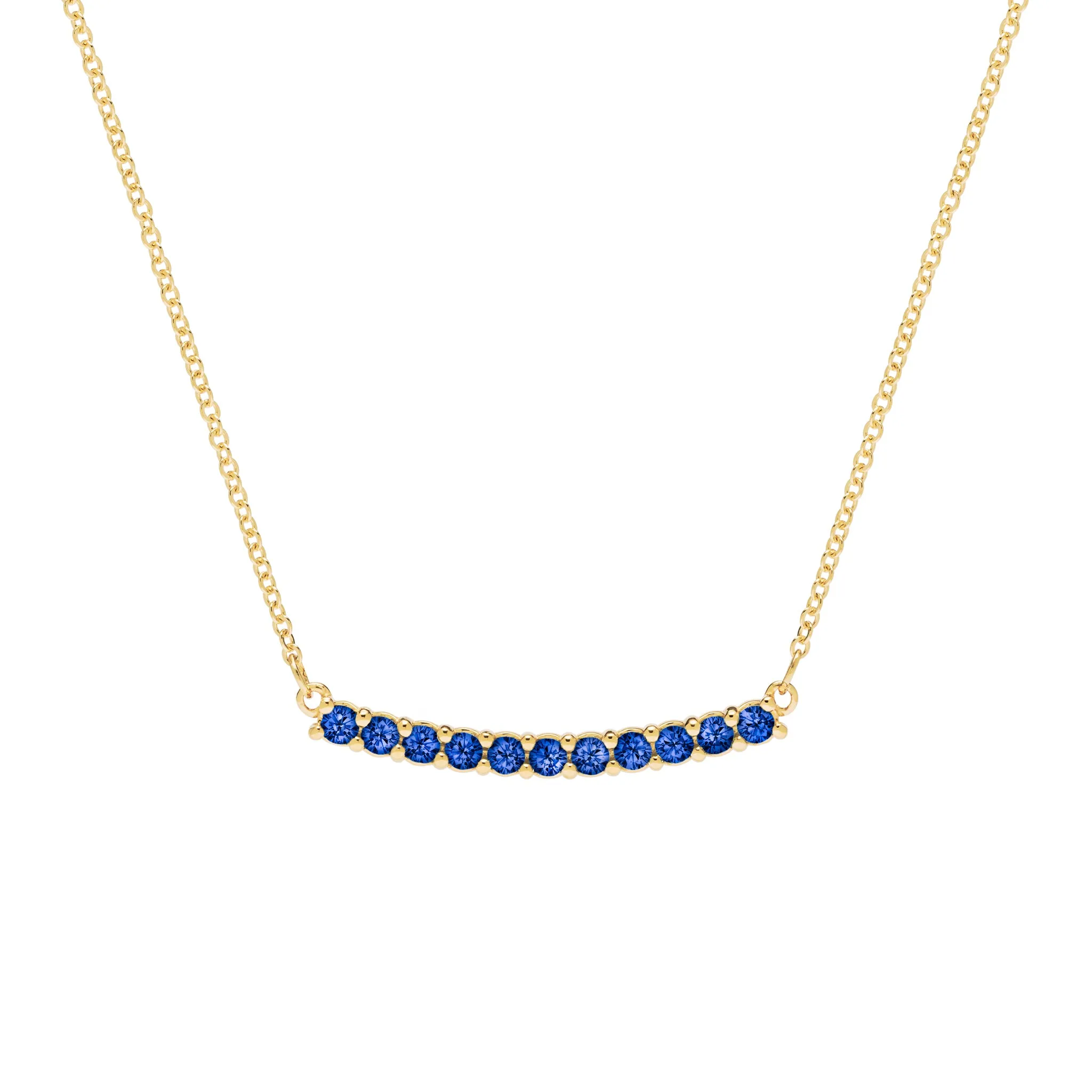 Rosecliff Sapphire Bar Necklace in 14k Gold (September) sold by Haverhill