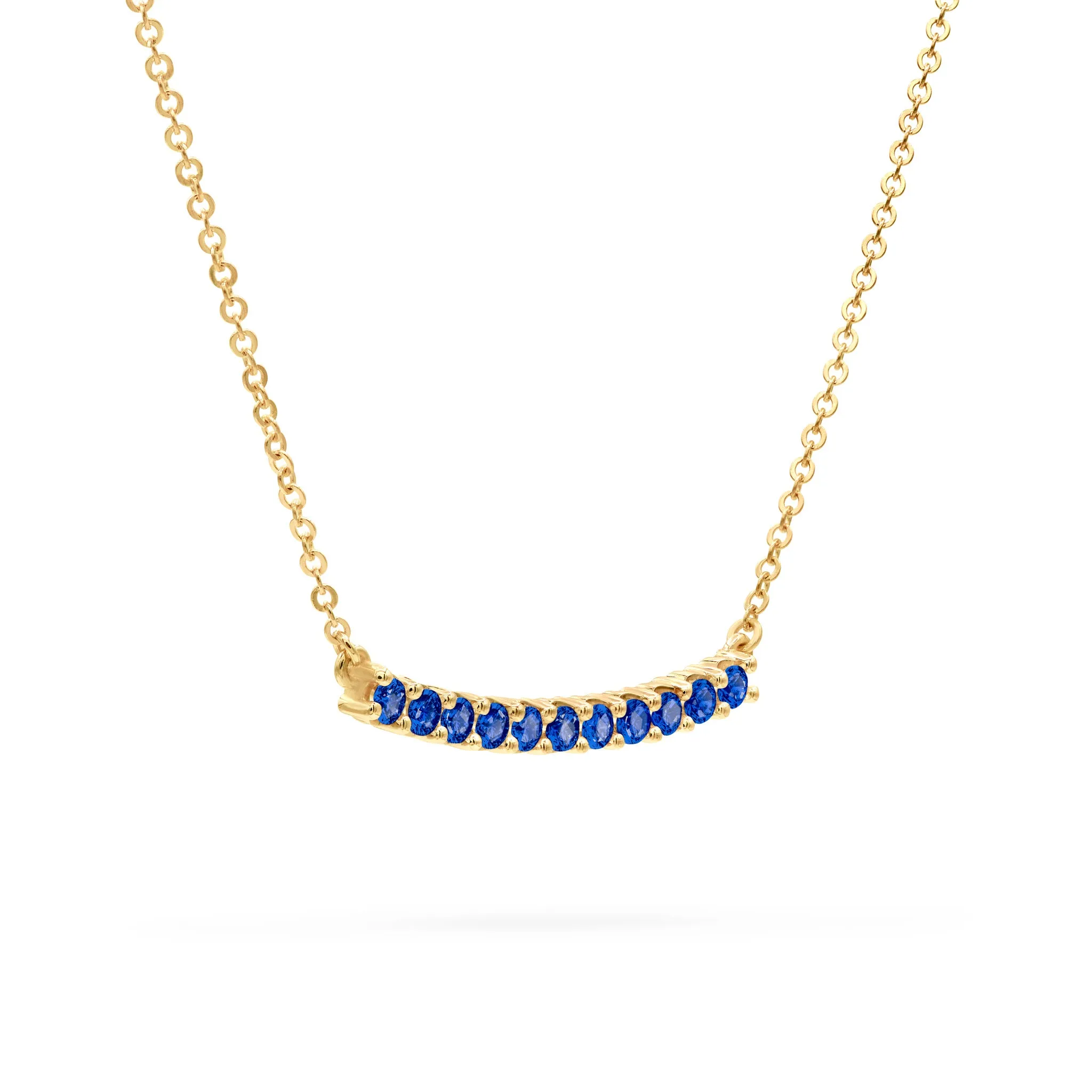 Rosecliff Sapphire Bar Necklace in 14k Gold (September) sold by Haverhill product image thumbnail 4
