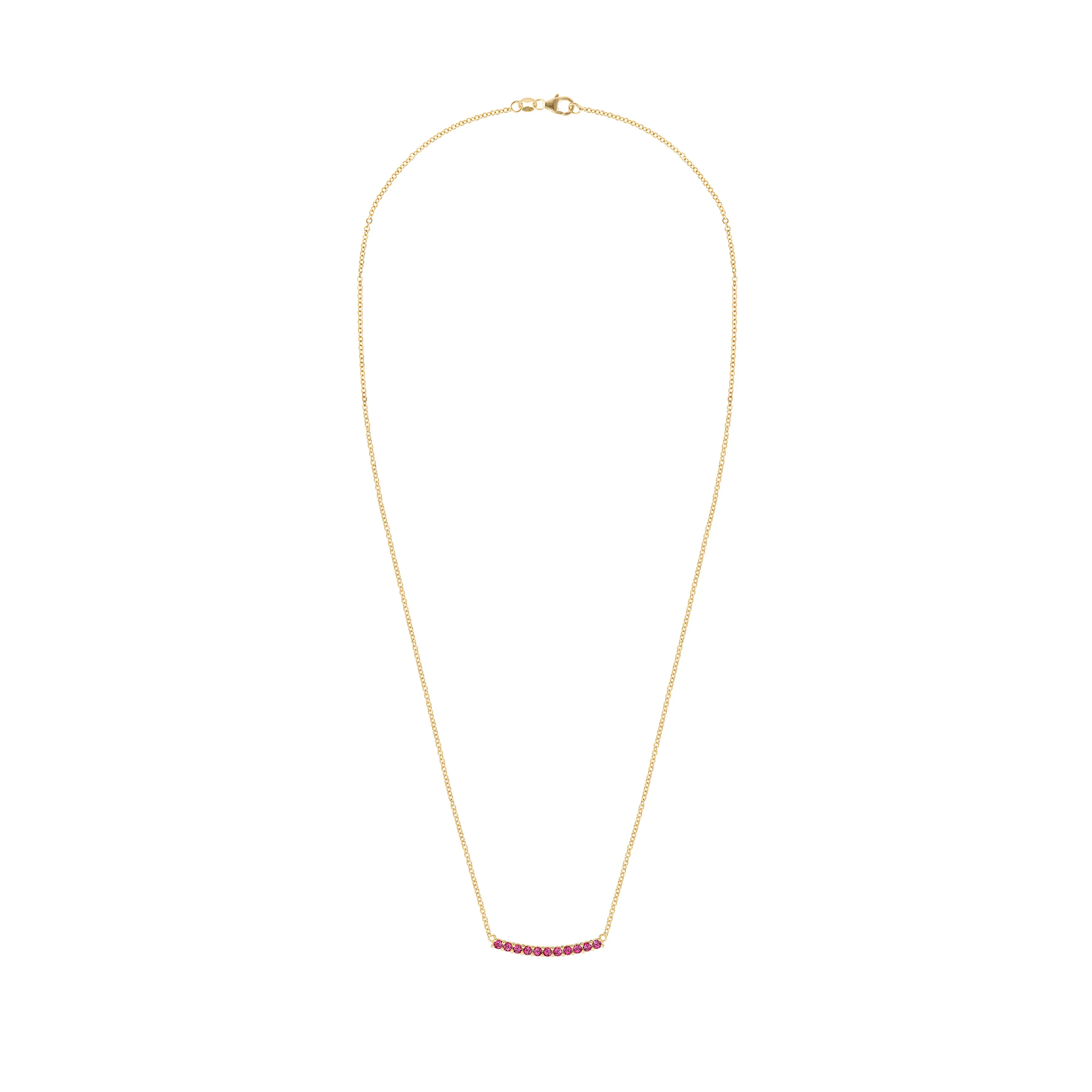 Rosecliff Ruby Bar Necklace in 14k Gold (July) sold by Haverhill product image thumbnail 5