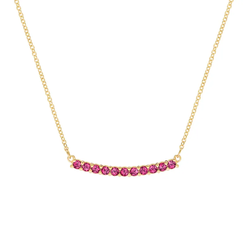 Rosecliff Ruby Bar Necklace in 14k Gold (July) sold by Haverhill