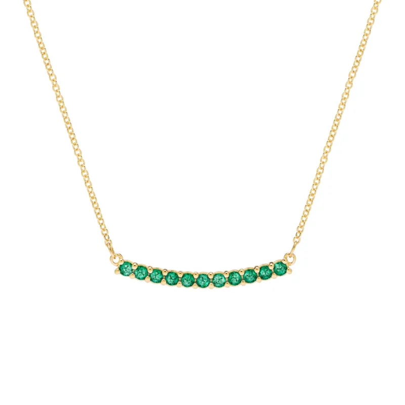 Rosecliff Emerald Bar Necklace in 14k Gold (May) sold by Haverhill