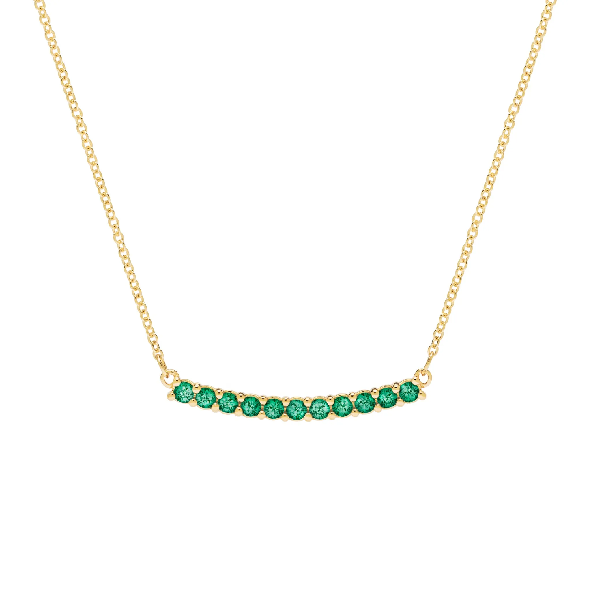 Rosecliff Emerald Bar Necklace in 14k Gold (May) sold by Haverhill