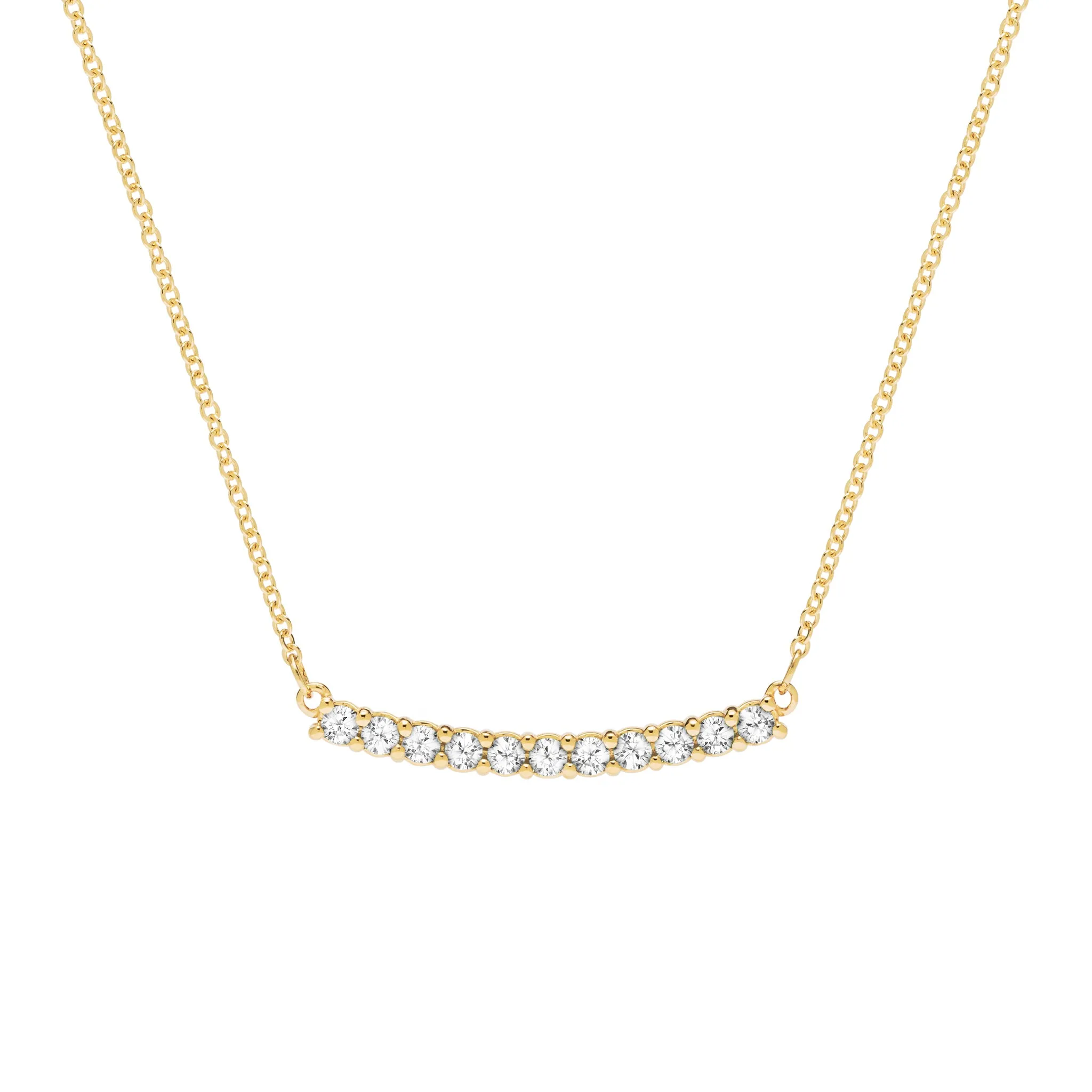 Rosecliff Diamond Bar Necklace in 14k Gold (April) sold by Haverhill