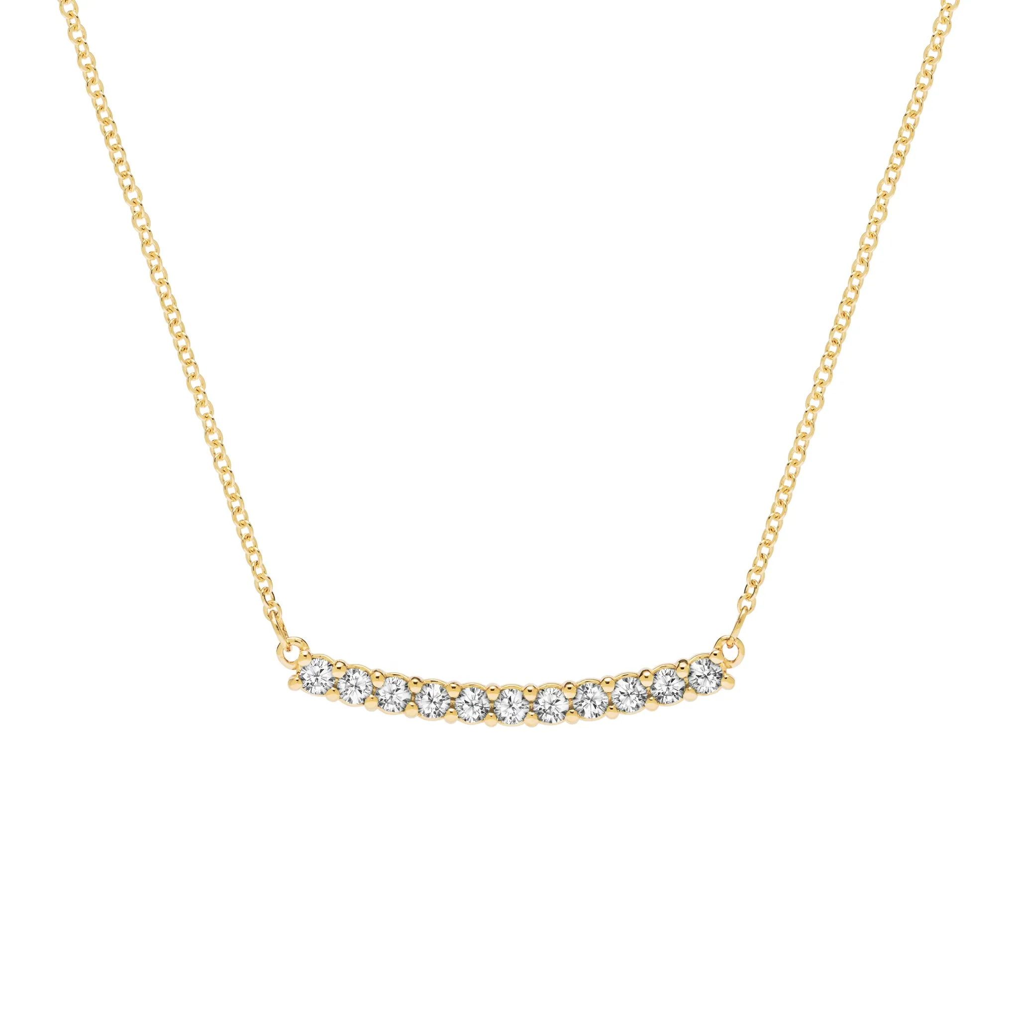 Rosecliff White Topaz Bar Necklace in 14k Gold (April) sold by Haverhill