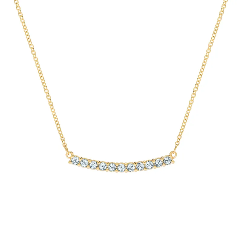Rosecliff Aquamarine Bar Necklace in 14k Gold (March) sold by Haverhill