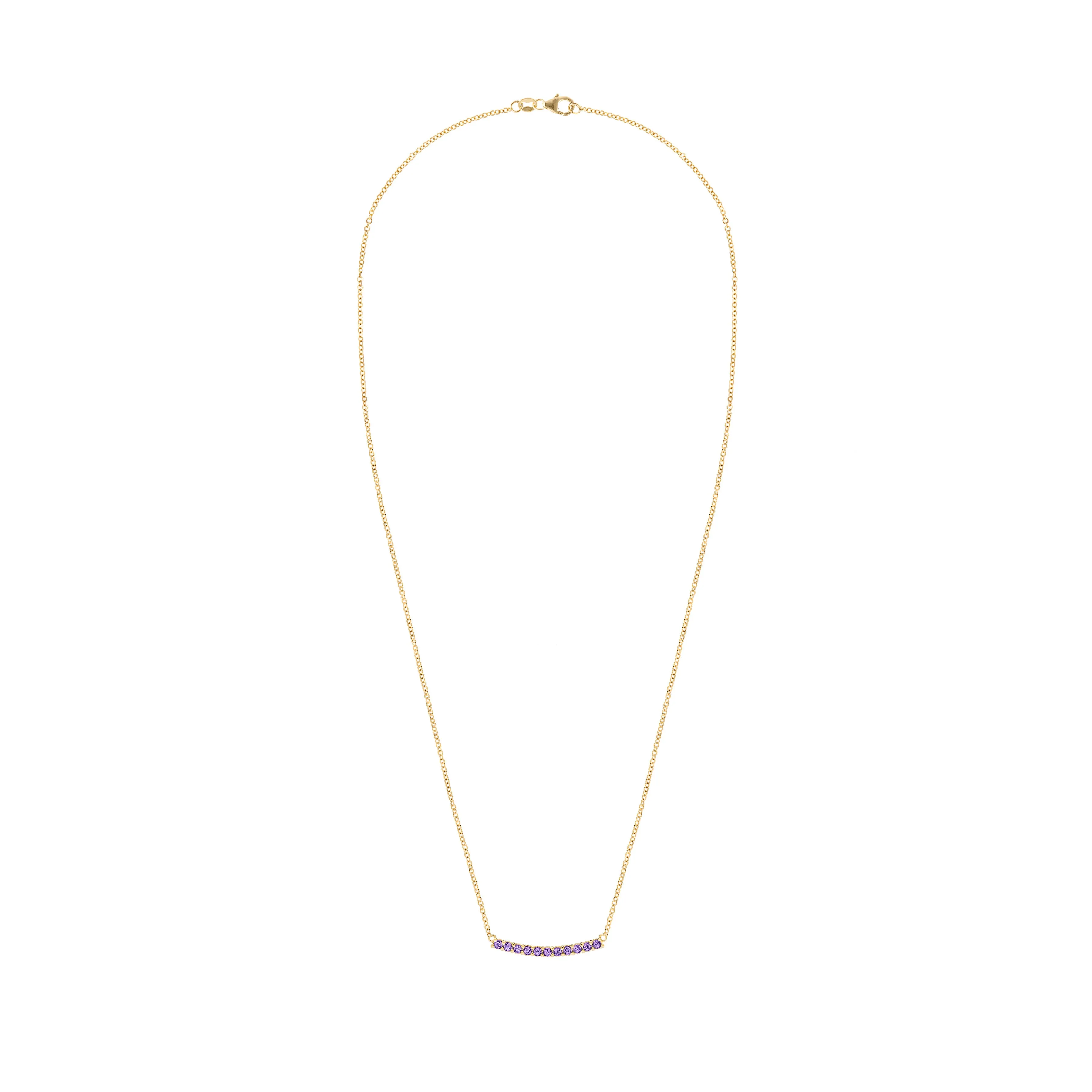 Rosecliff Amethyst Bar Necklace in 14k Gold (February) sold by Haverhill product image thumbnail 5