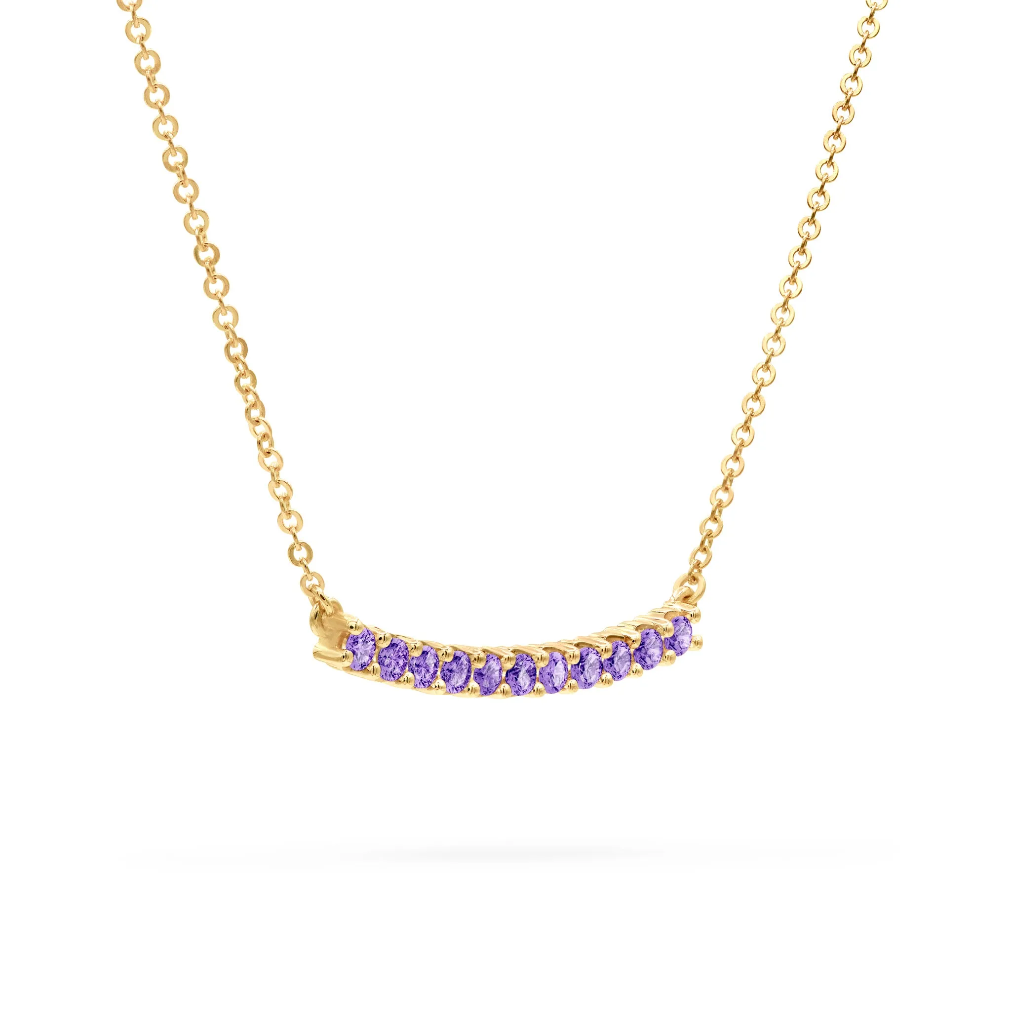 Rosecliff Amethyst Bar Necklace in 14k Gold (February) sold by Haverhill product image thumbnail 4