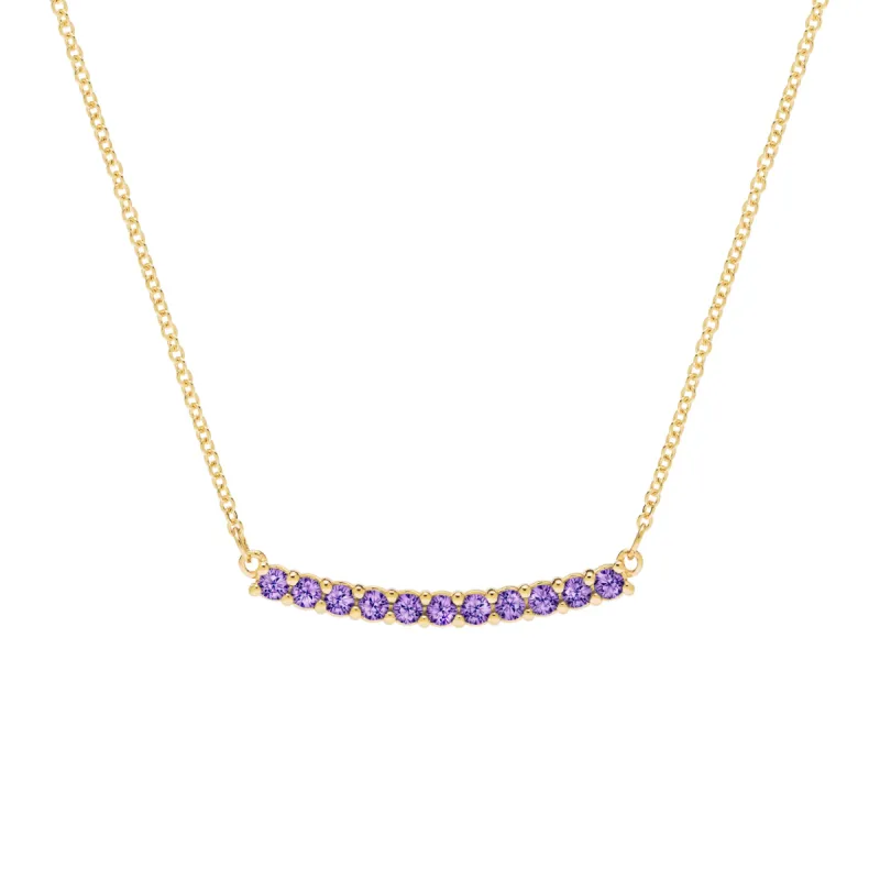 Rosecliff Amethyst Bar Necklace in 14k Gold (February) sold by Haverhill