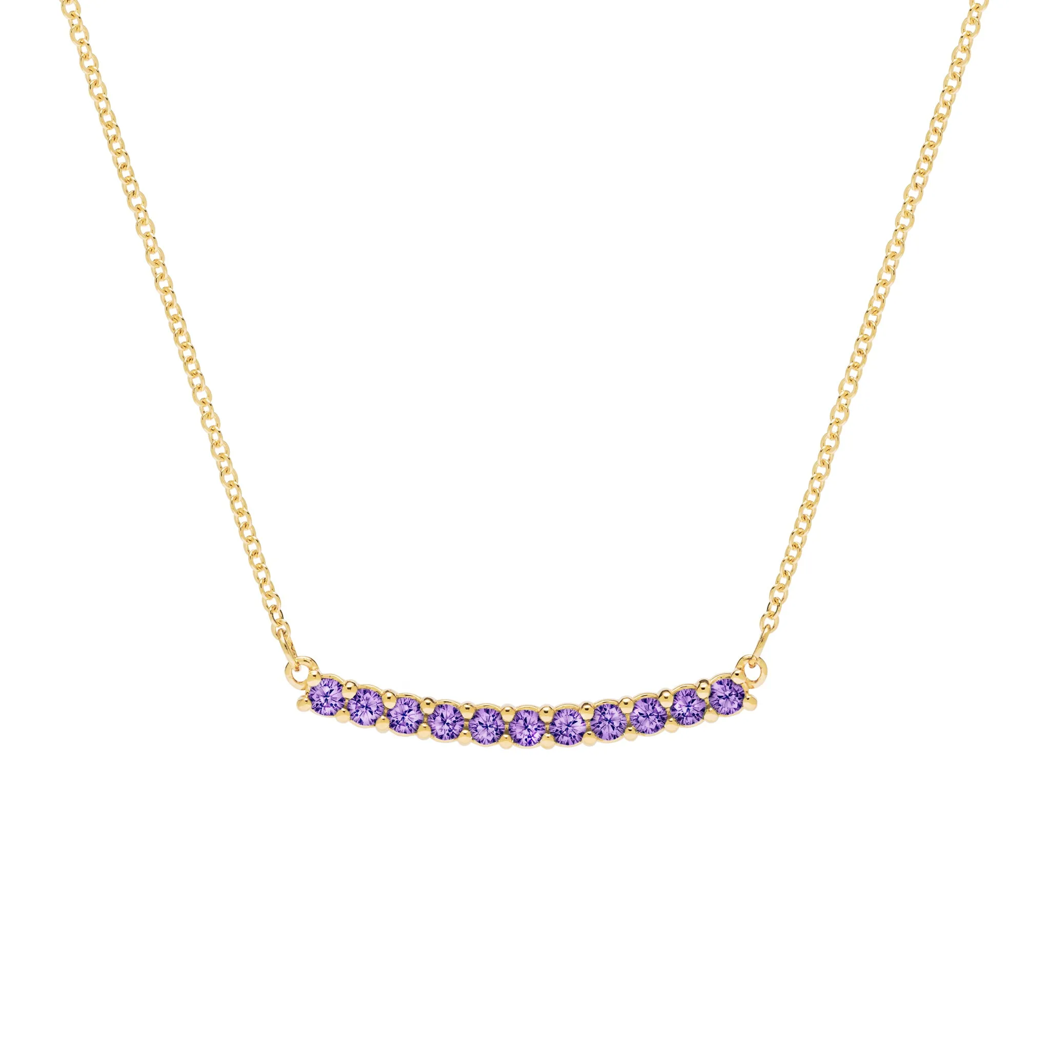 Rosecliff Amethyst Bar Necklace in 14k Gold (February) sold by Haverhill