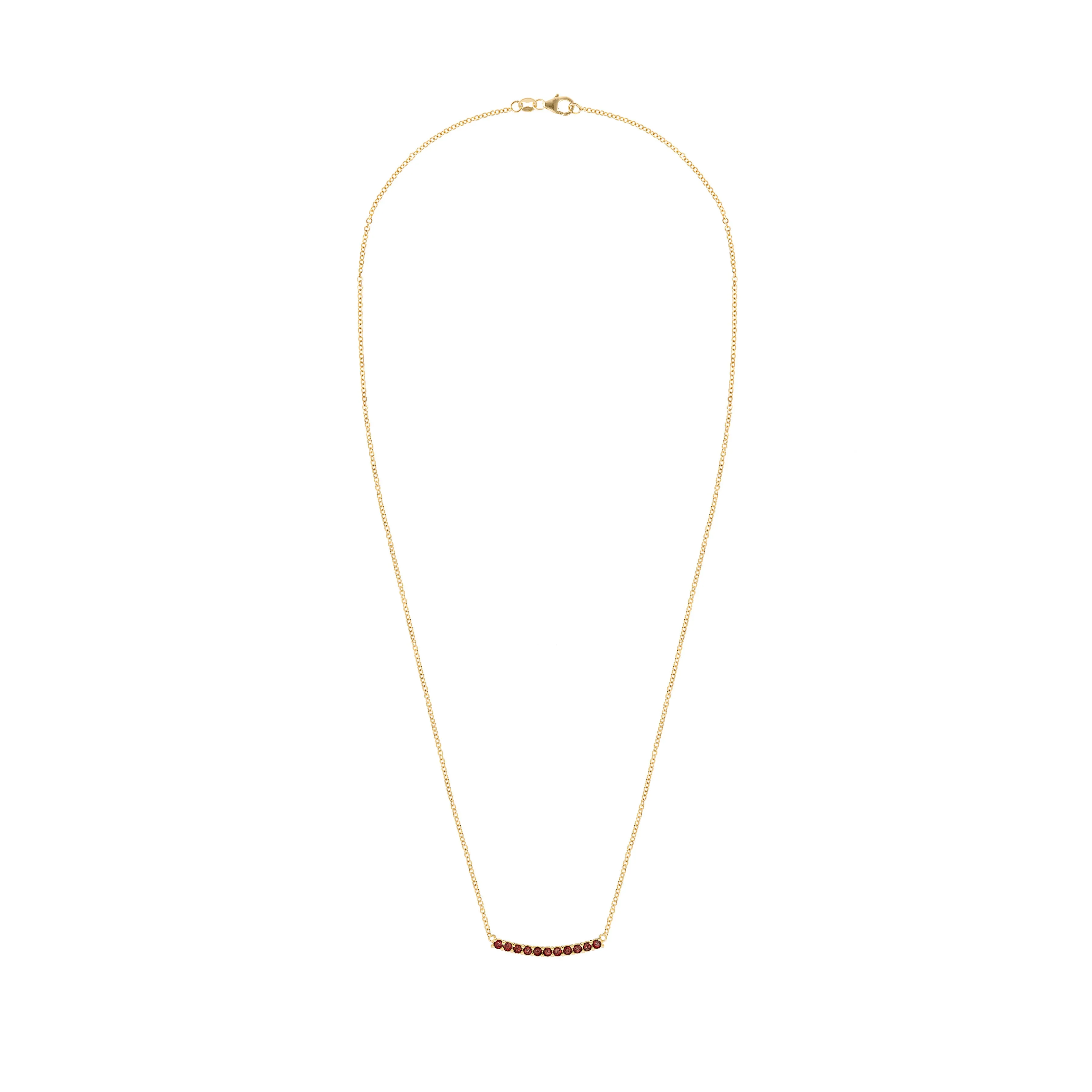 Rosecliff Garnet Bar Necklace in 14k Gold (January) sold by Haverhill product image thumbnail 5