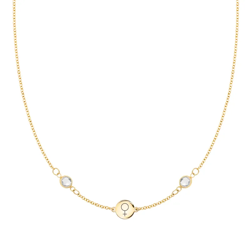 Venus 2 Stone Necklace in 14k Gold sold by Haverhill