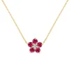 Greenwich Flower Ruby & Diamond Necklace in 14k Gold (July) sold by Haverhill