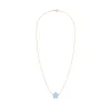 Greenwich Flower Nantucket Blue Topaz & Diamond Necklace in 14k Gold (December) sold by Haverhill