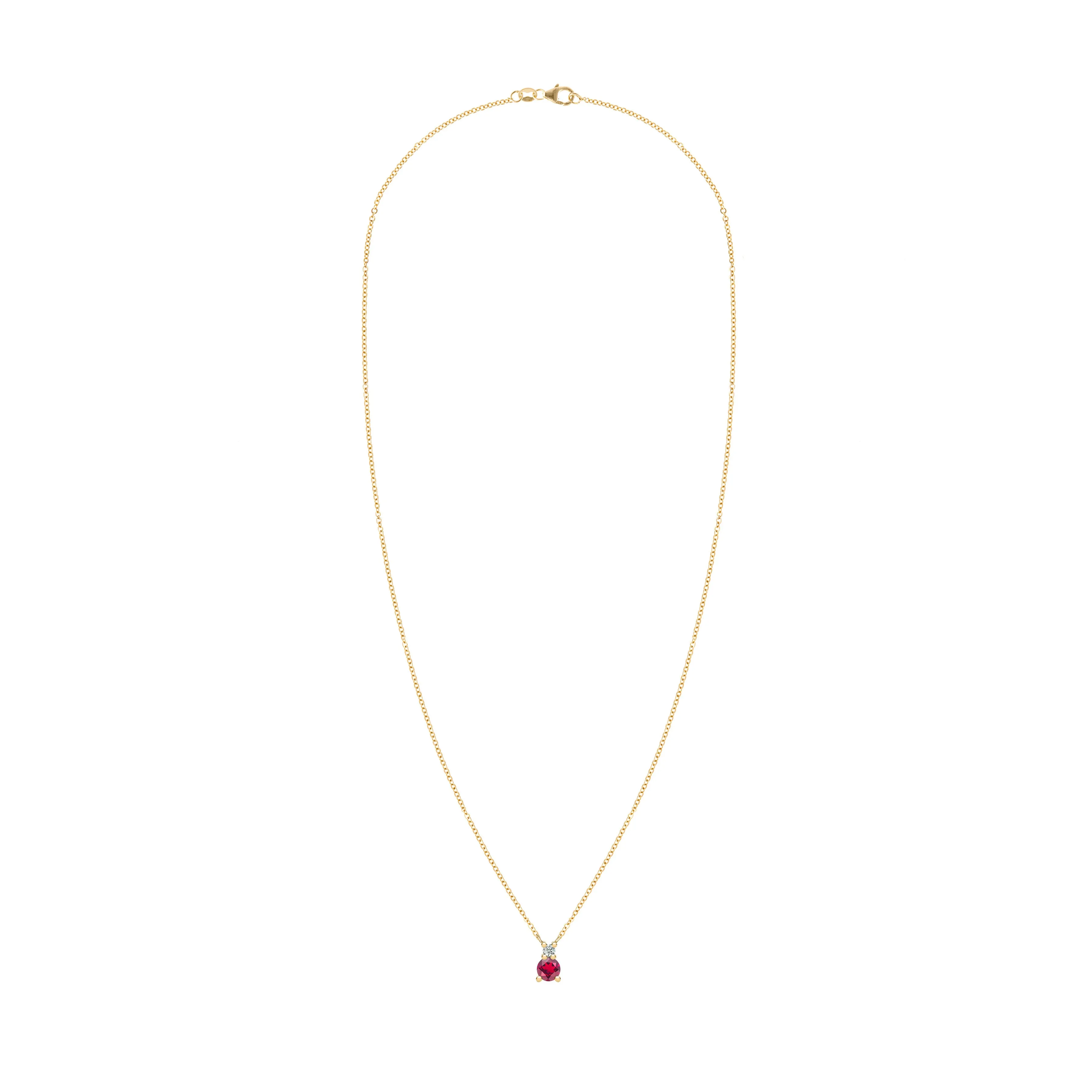 Greenwich Solitaire Ruby & Diamond Necklace in 14k Gold (July) sold by Haverhill product image thumbnail 4
