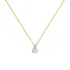 Greenwich Solitaire Aquamarine & Diamond Necklace in 14k Gold (March) sold by Haverhill