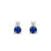 Greenwich Solitaire Sapphire & Diamond Earrings in 14k Gold (September) sold by Haverhill