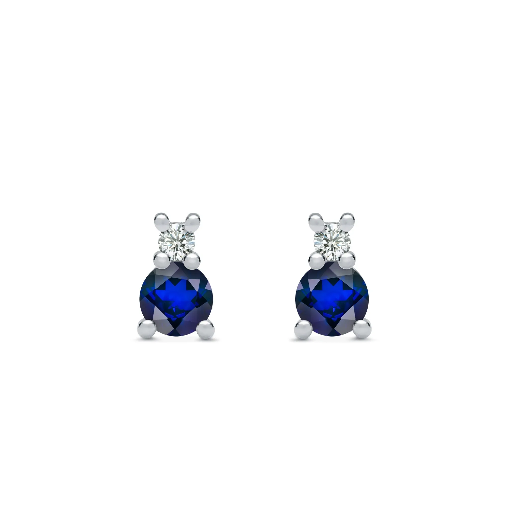 Greenwich Solitaire Sapphire & Diamond Earrings in 14k Gold (September) sold by Haverhill product image thumbnail 5