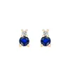 Greenwich Solitaire Sapphire & Diamond Earrings in 14k Gold (September) sold by Haverhill