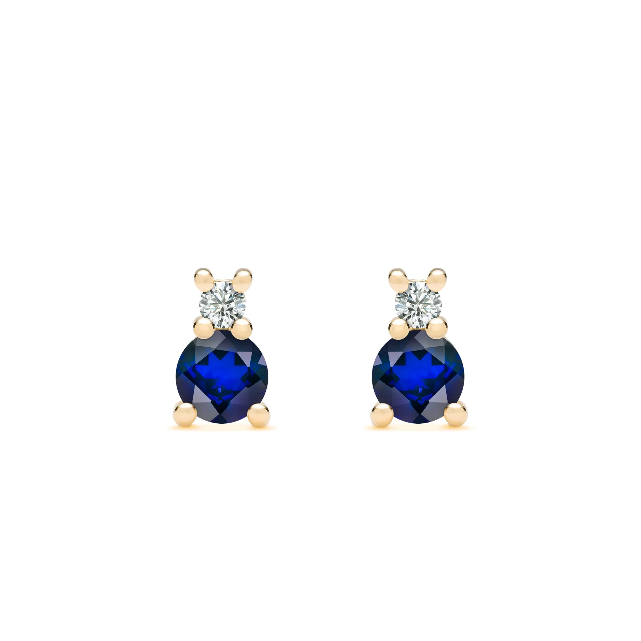 Greenwich Solitaire Sapphire & Diamond Earrings in 14k Gold (September) sold by Haverhill