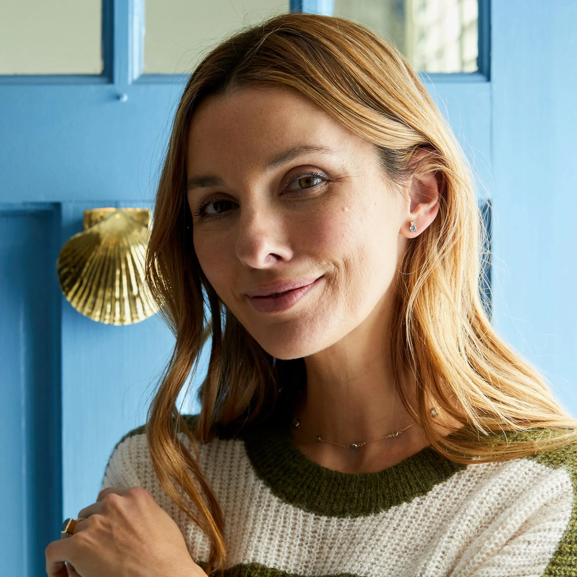 Greenwich Solitaire Nantucket Blue Topaz & Diamond Earrings in 14k Gold (December) sold by Haverhill product image thumbnail 2