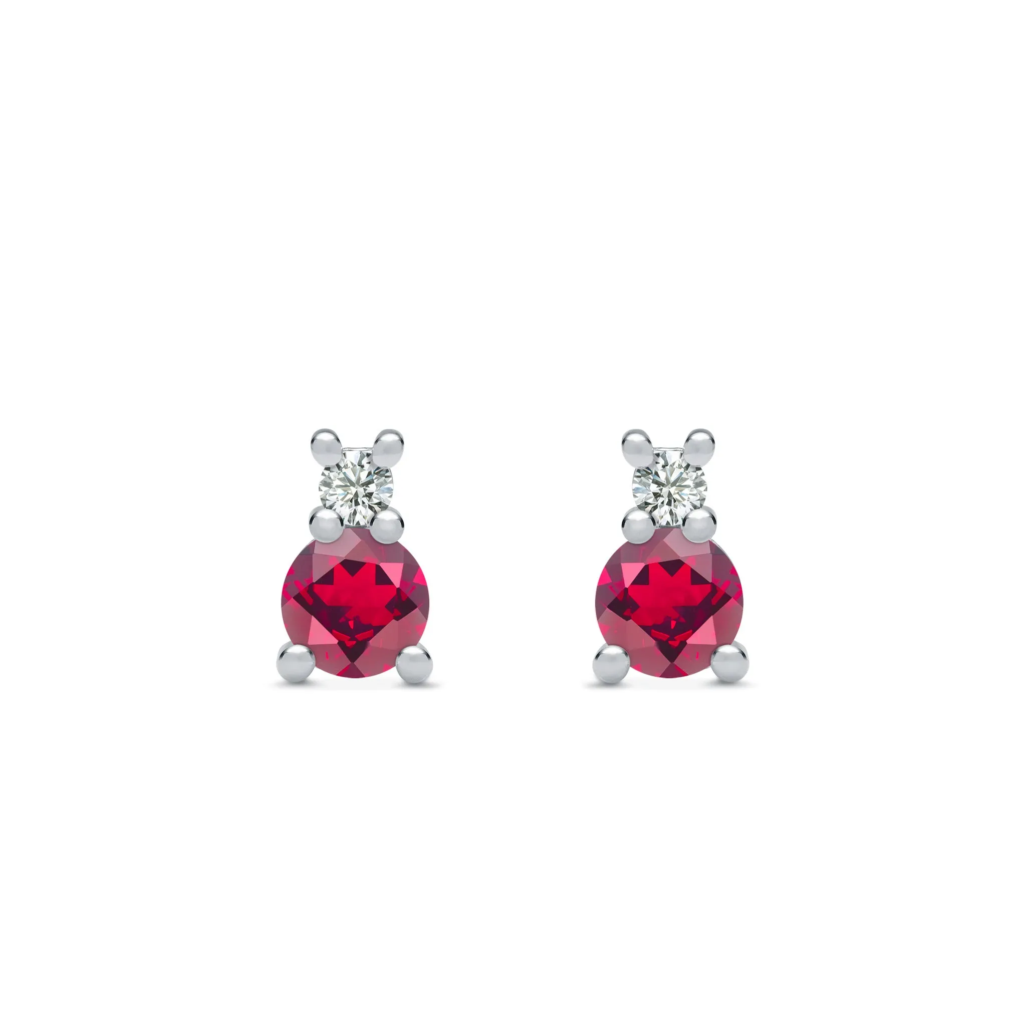 Greenwich Solitaire Ruby & Diamond Earrings in 14k Gold (July) sold by Haverhill product image thumbnail 5