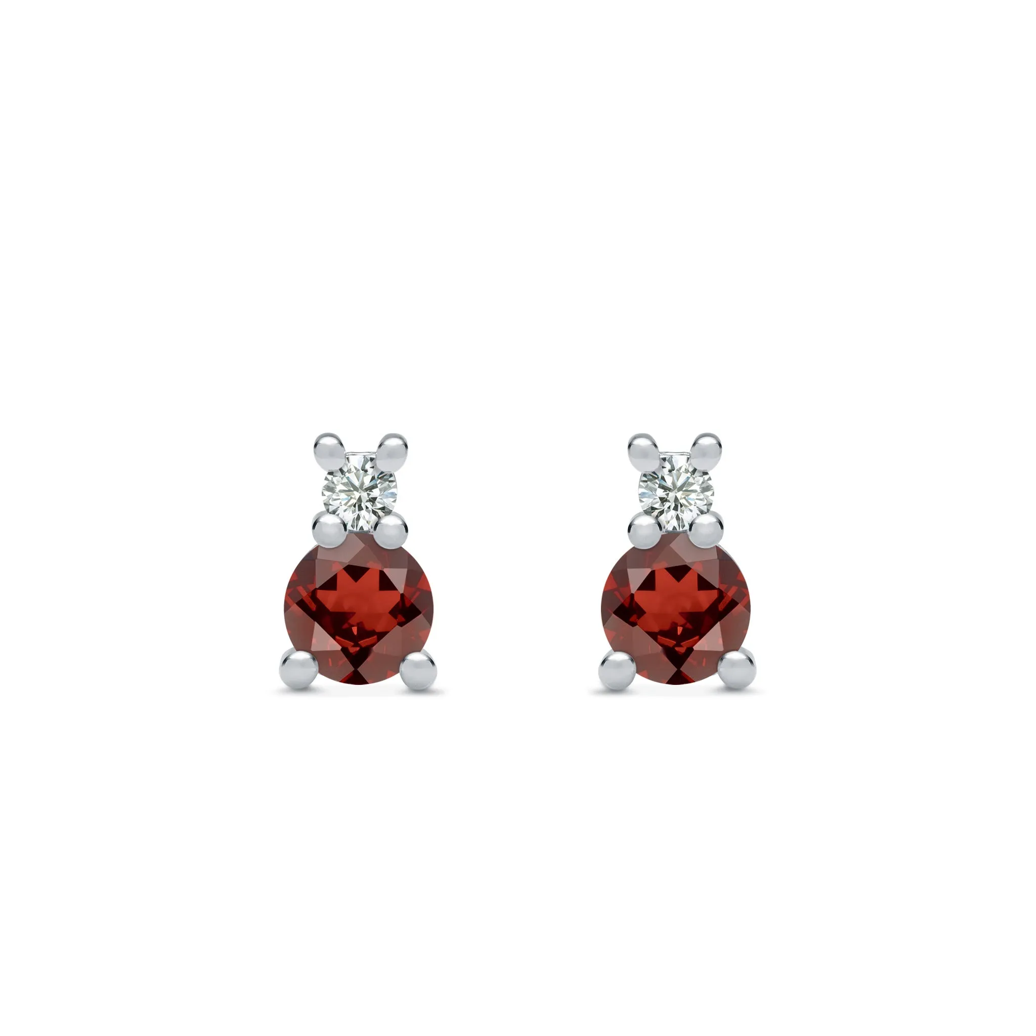 Greenwich Solitaire Garnet & Diamond Earrings in 14k Gold (January) sold by Haverhill product image thumbnail 4