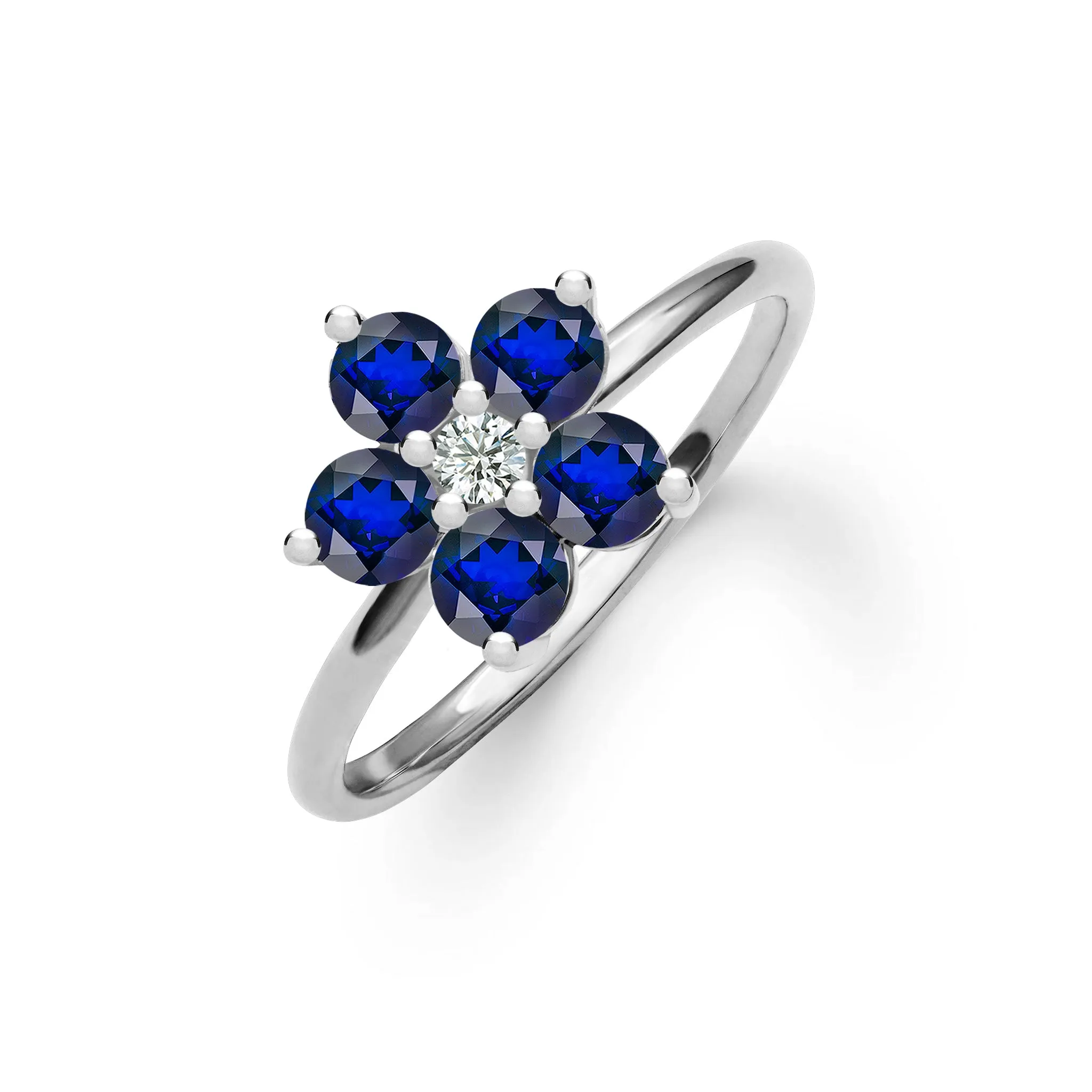Greenwich Flower Sapphire & Diamond Ring in 14k Gold (September) sold by Haverhill product image thumbnail 5