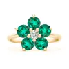 Greenwich Flower Emerald & Diamond Ring in 14k Gold (May) sold by Haverhill