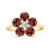 Greenwich Flower Garnet & Diamond Ring in 14k Gold (January) sold by Haverhill