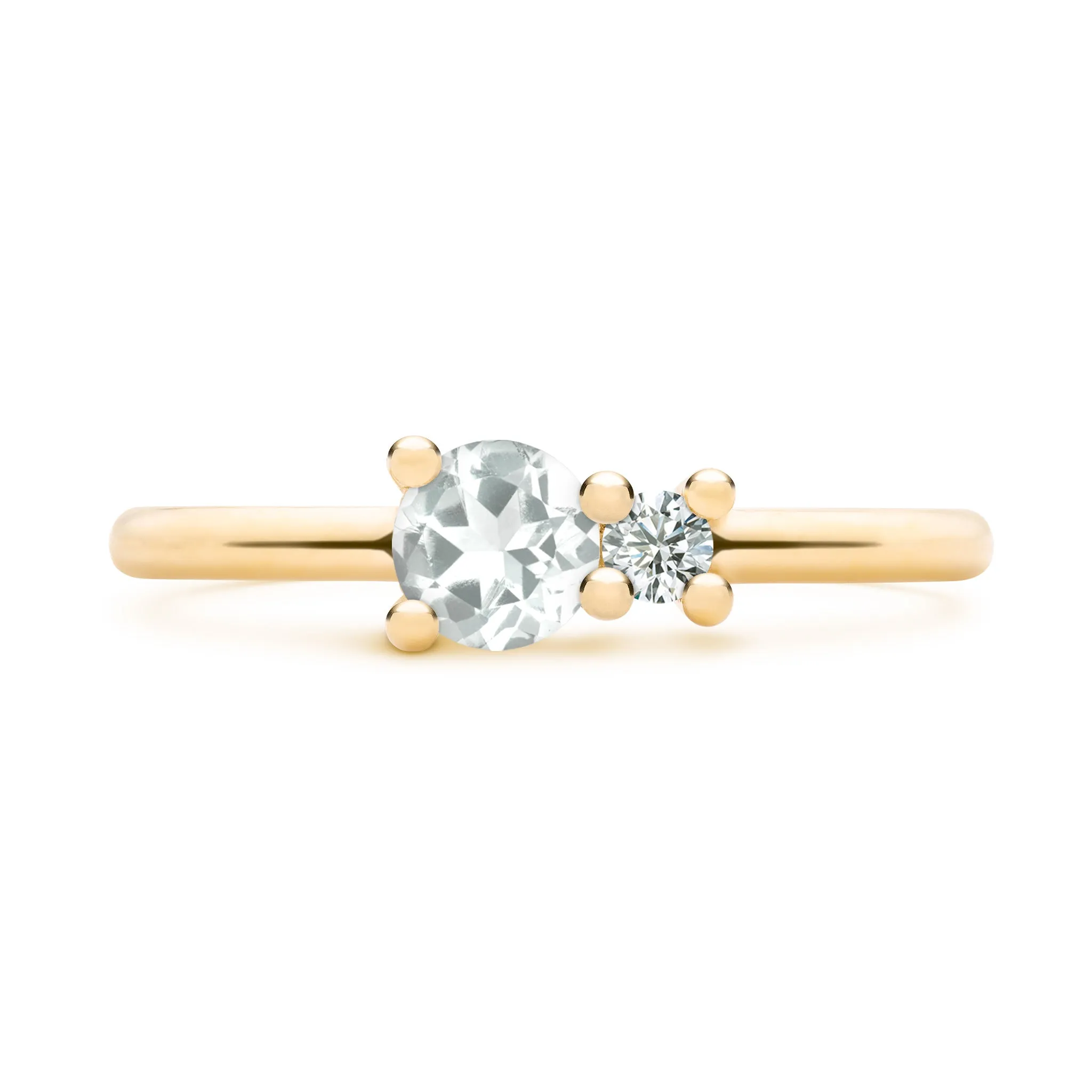Greenwich Solitaire White Topaz & Diamond Ring in 14k Gold (April) sold by Haverhill product image thumbnail 4