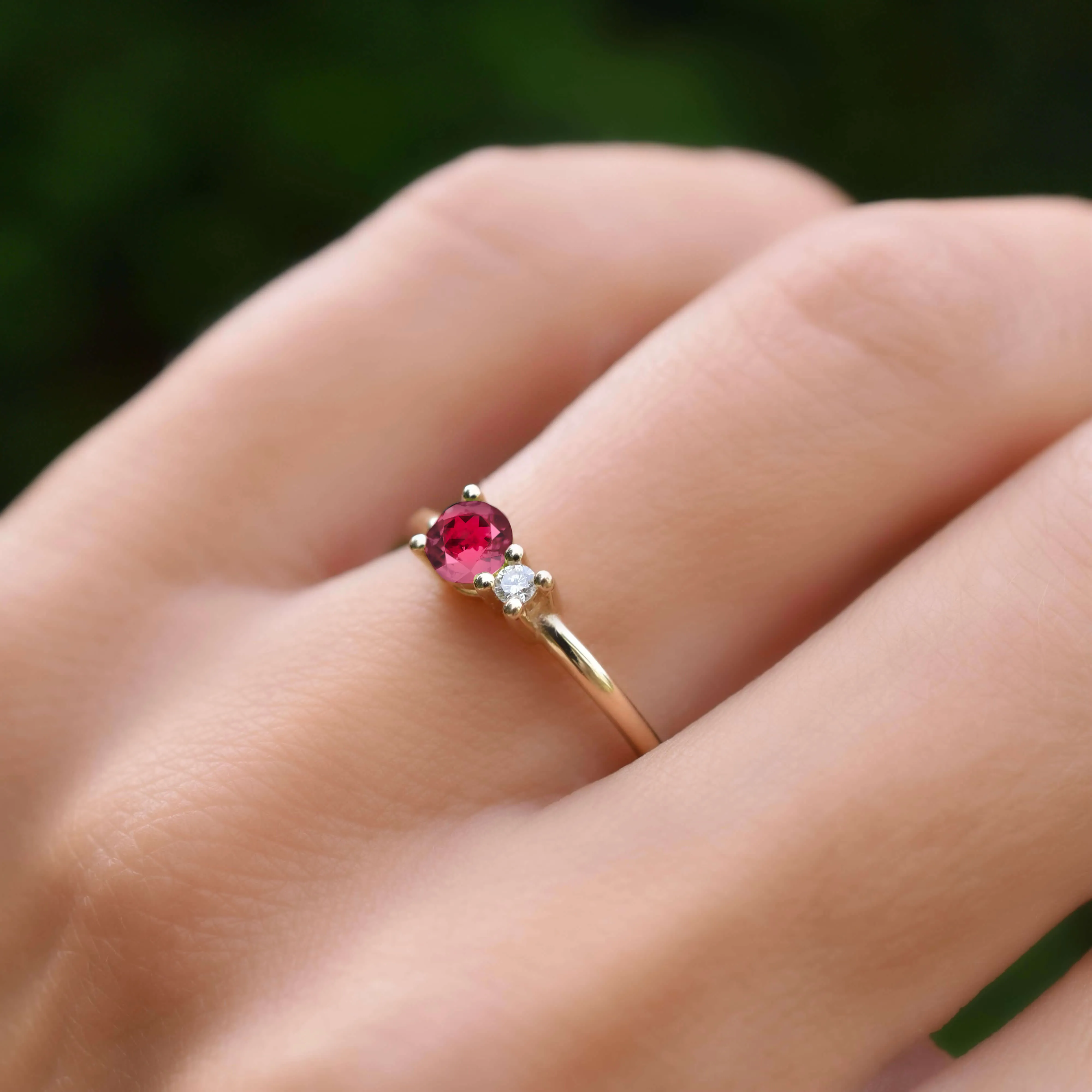 Greenwich Solitaire Ruby & Diamond Ring in 14k Gold (July) sold by Haverhill product image thumbnail 2