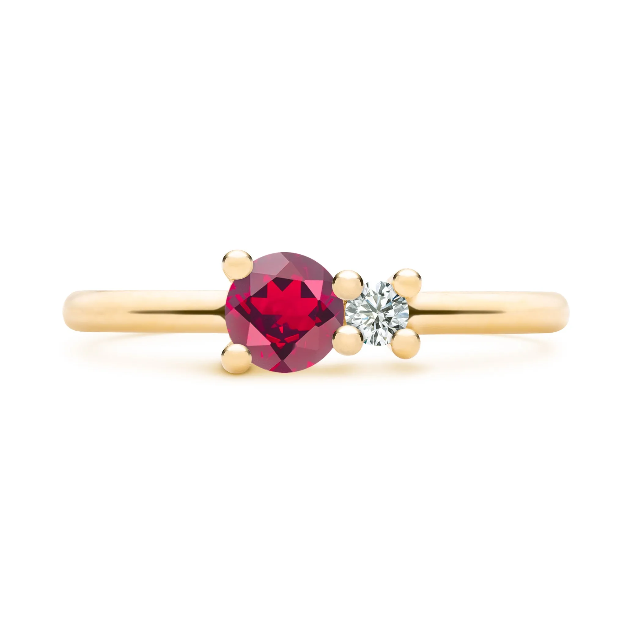 Greenwich Solitaire Ruby & Diamond Ring in 14k Gold (July) sold by Haverhill product image thumbnail 4