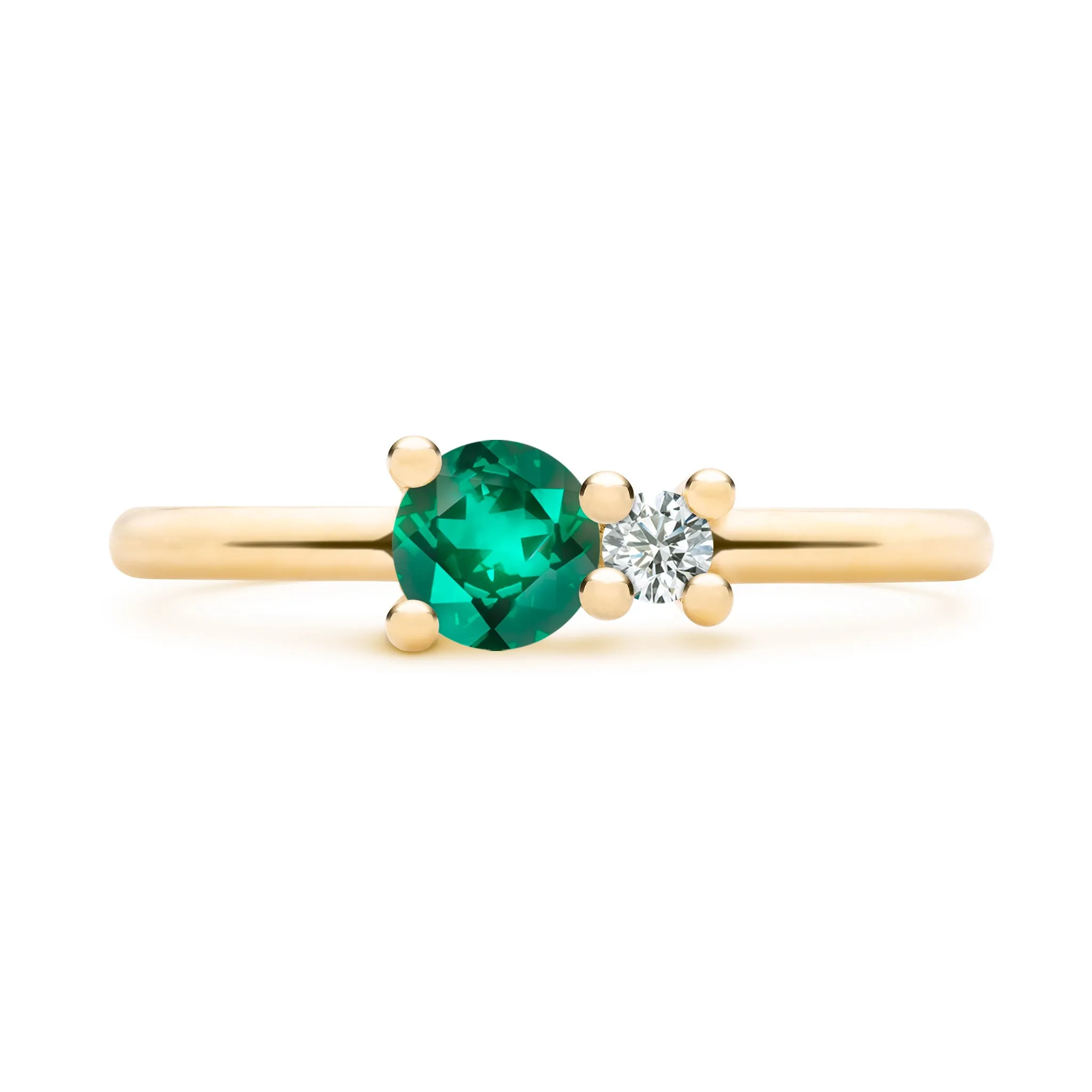 Greenwich Solitaire Emerald & Diamond Ring in 14k Gold (May) sold by Haverhill product image thumbnail 4