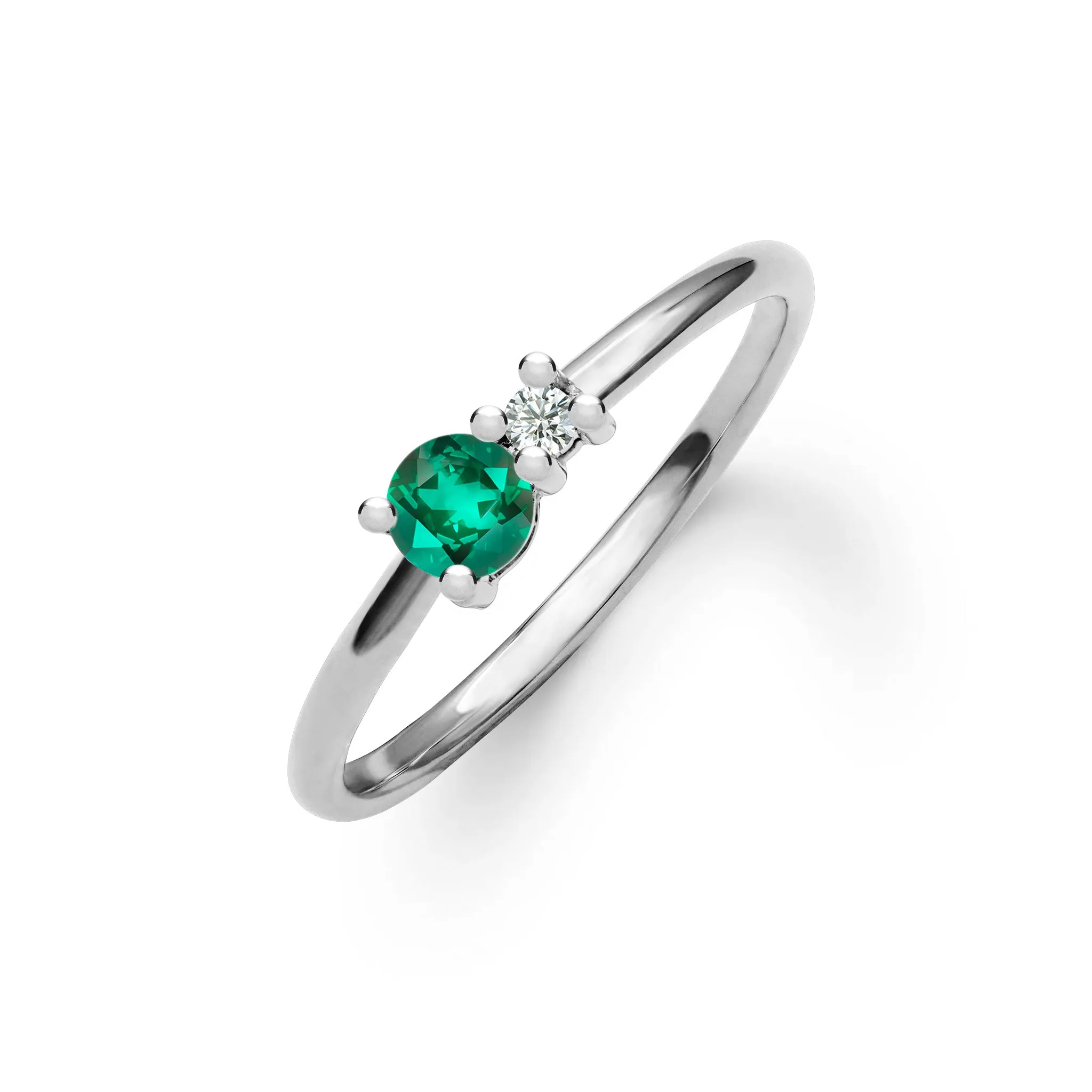 Greenwich Solitaire Emerald & Diamond Ring in 14k Gold (May) sold by Haverhill product image thumbnail 5