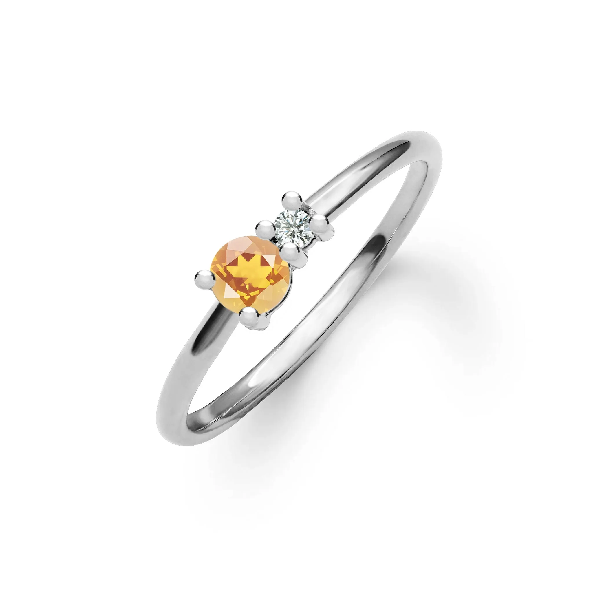 Greenwich Solitaire Citrine & Diamond Ring in 14k Gold (November) sold by Haverhill product image thumbnail 5