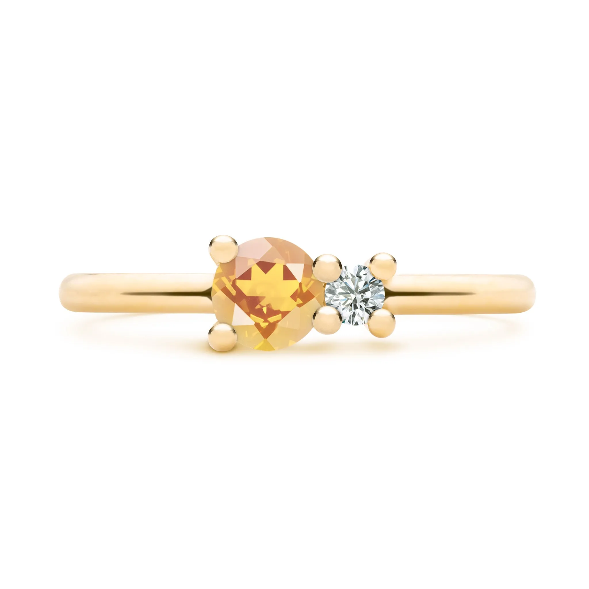 Greenwich Solitaire Citrine & Diamond Ring in 14k Gold (November) sold by Haverhill product image thumbnail 4
