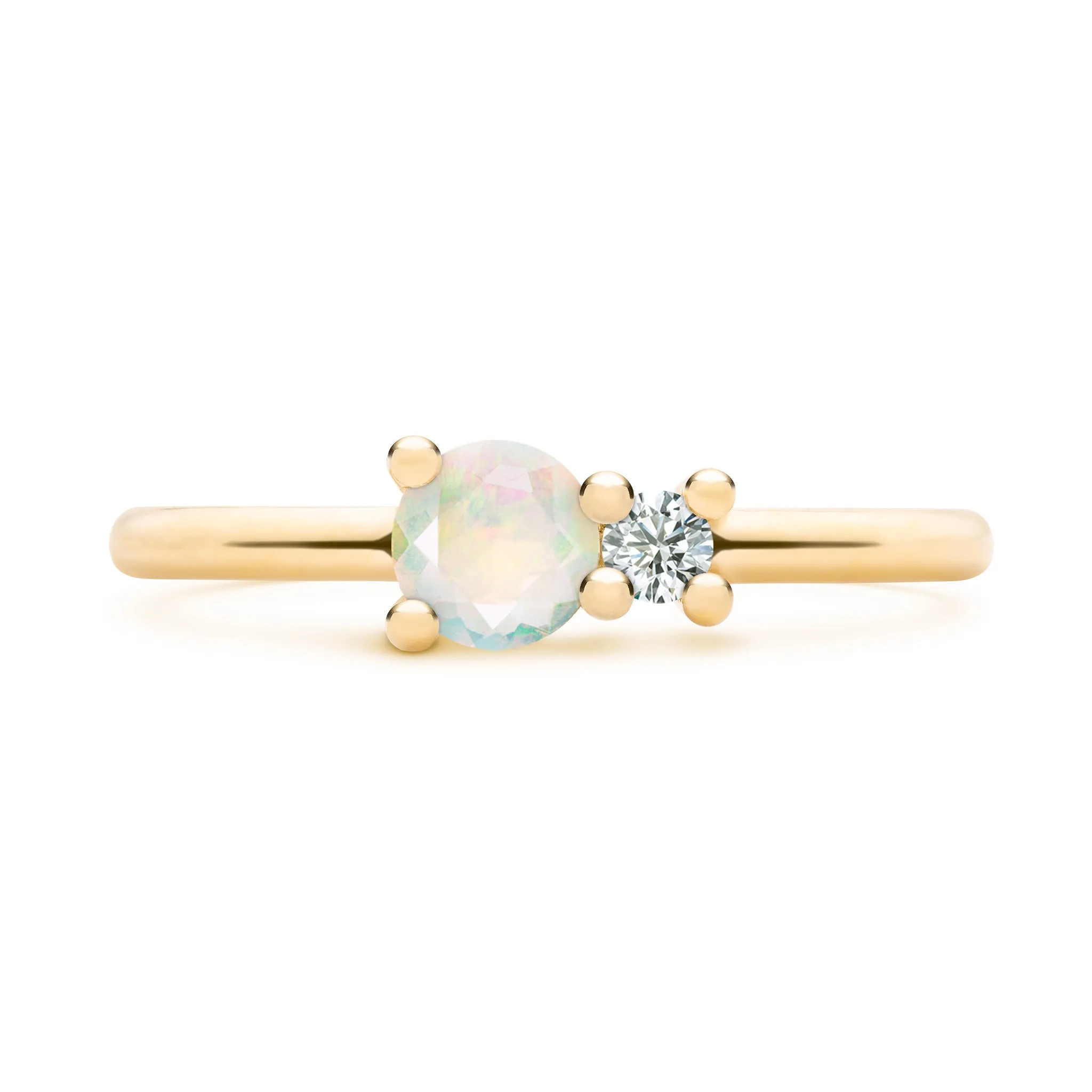 Greenwich Solitaire Opal & Diamond Ring in 14k Gold (October) sold by Haverhill product image thumbnail 4