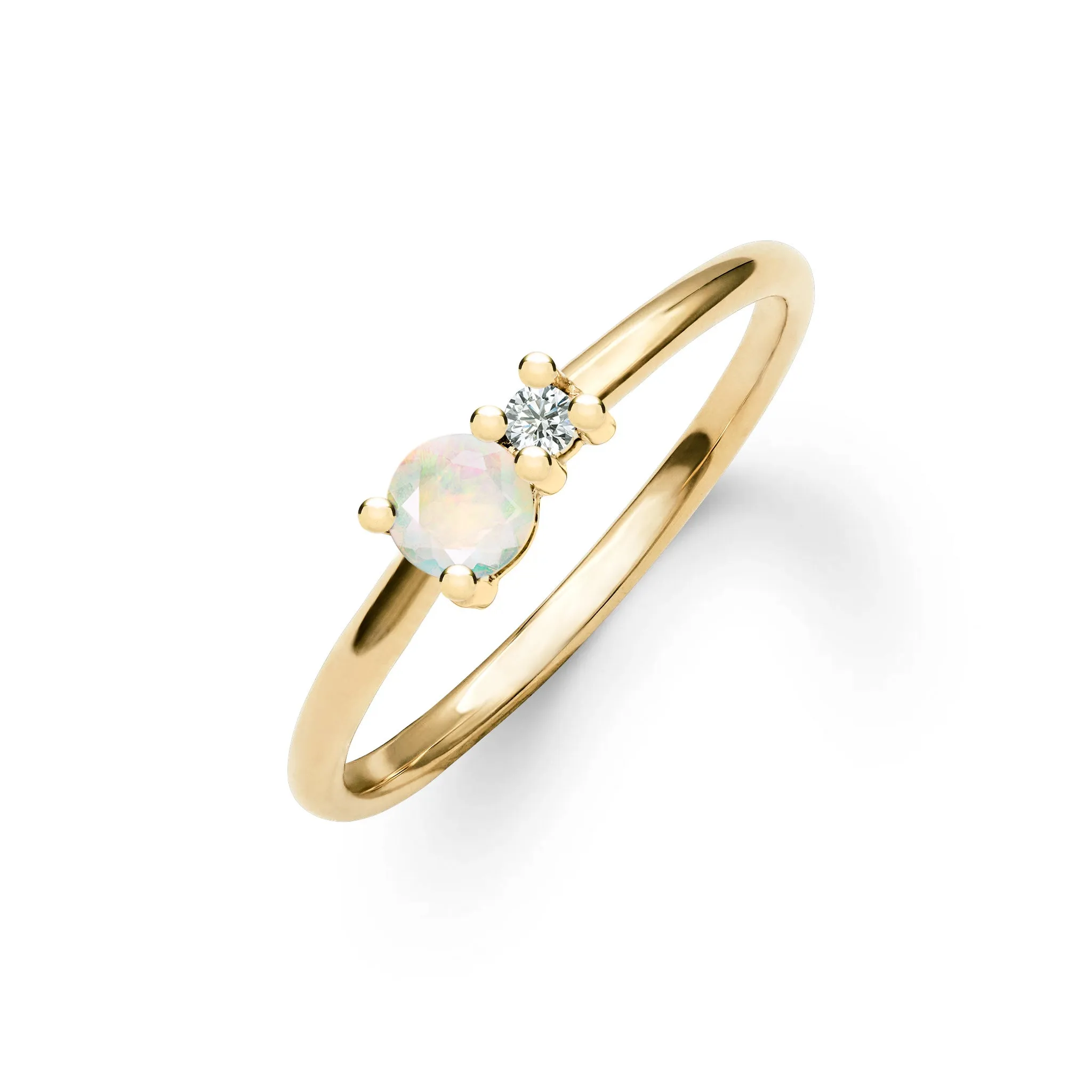 Greenwich Solitaire Opal & Diamond Ring in 14k Gold (October) sold by Haverhill