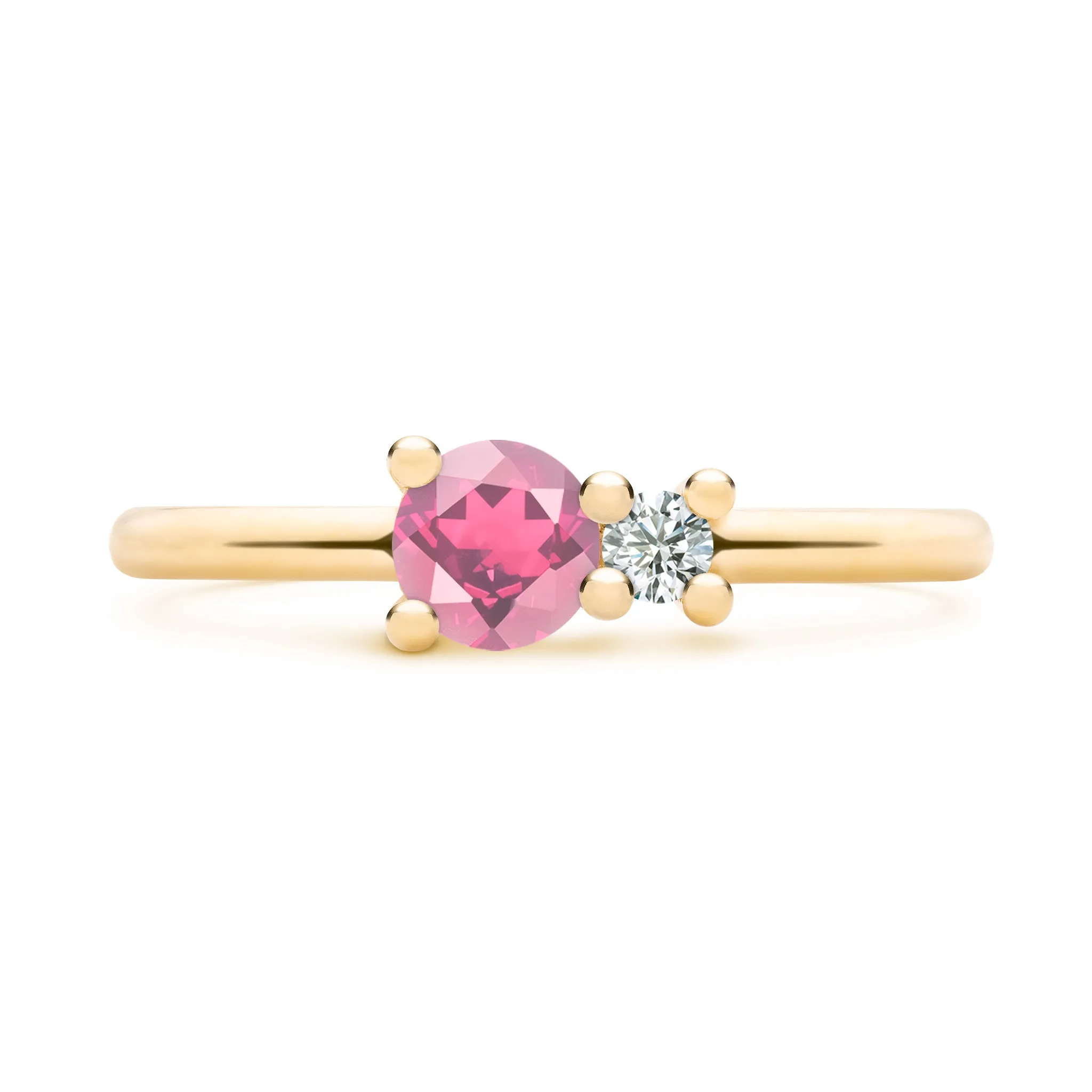 Greenwich Solitaire Pink Tourmaline & Diamond Ring in 14k Gold (October) sold by Haverhill product image thumbnail 4