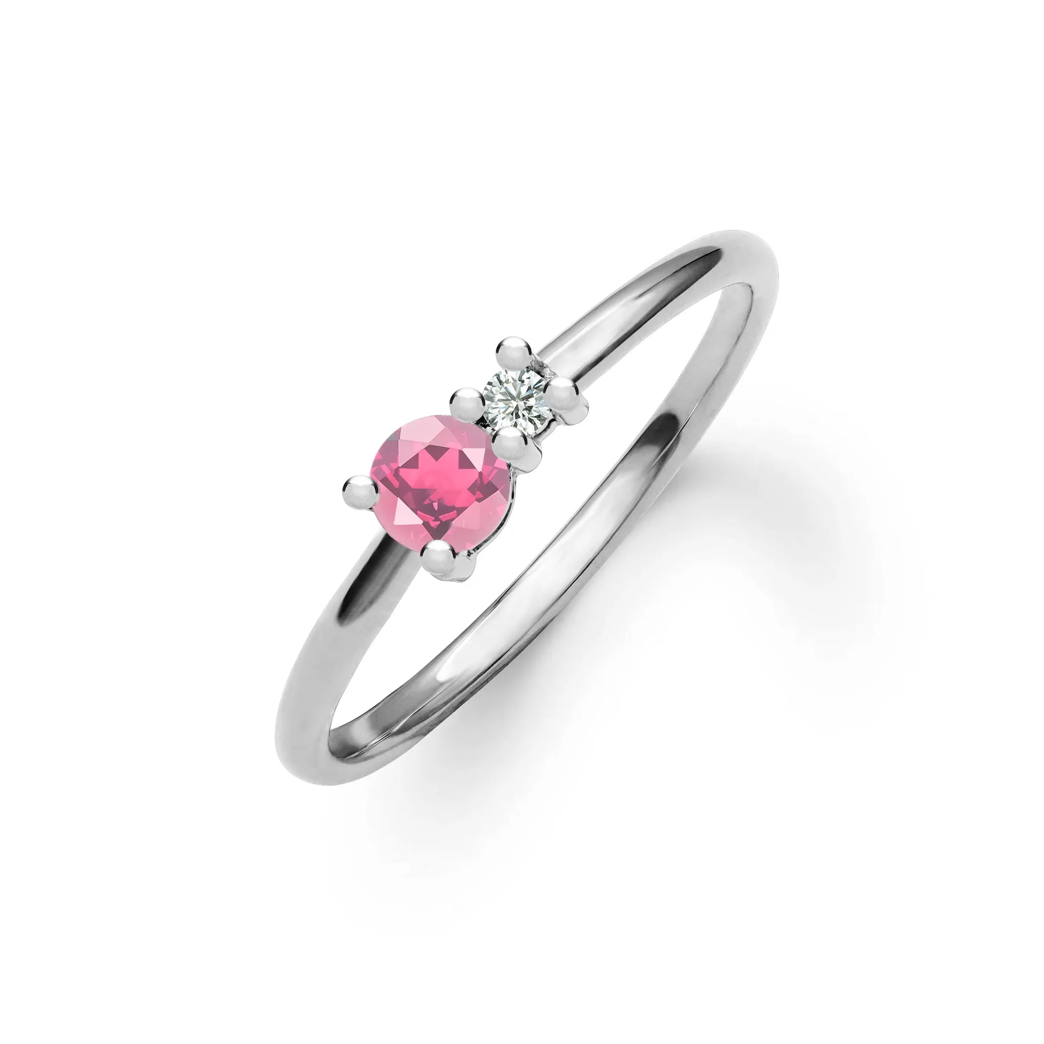 Greenwich Solitaire Pink Tourmaline & Diamond Ring in 14k Gold (October) sold by Haverhill product image thumbnail 5