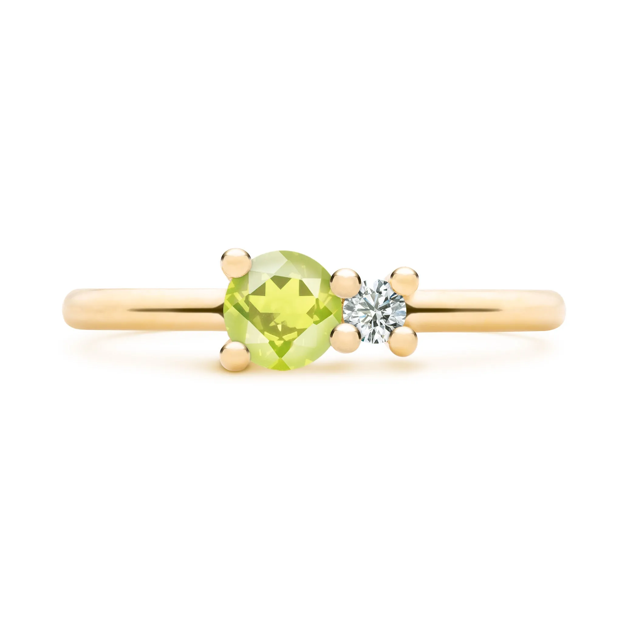 Greenwich Solitaire Peridot & Diamond Ring in 14k Gold (August) sold by Haverhill product image thumbnail 4