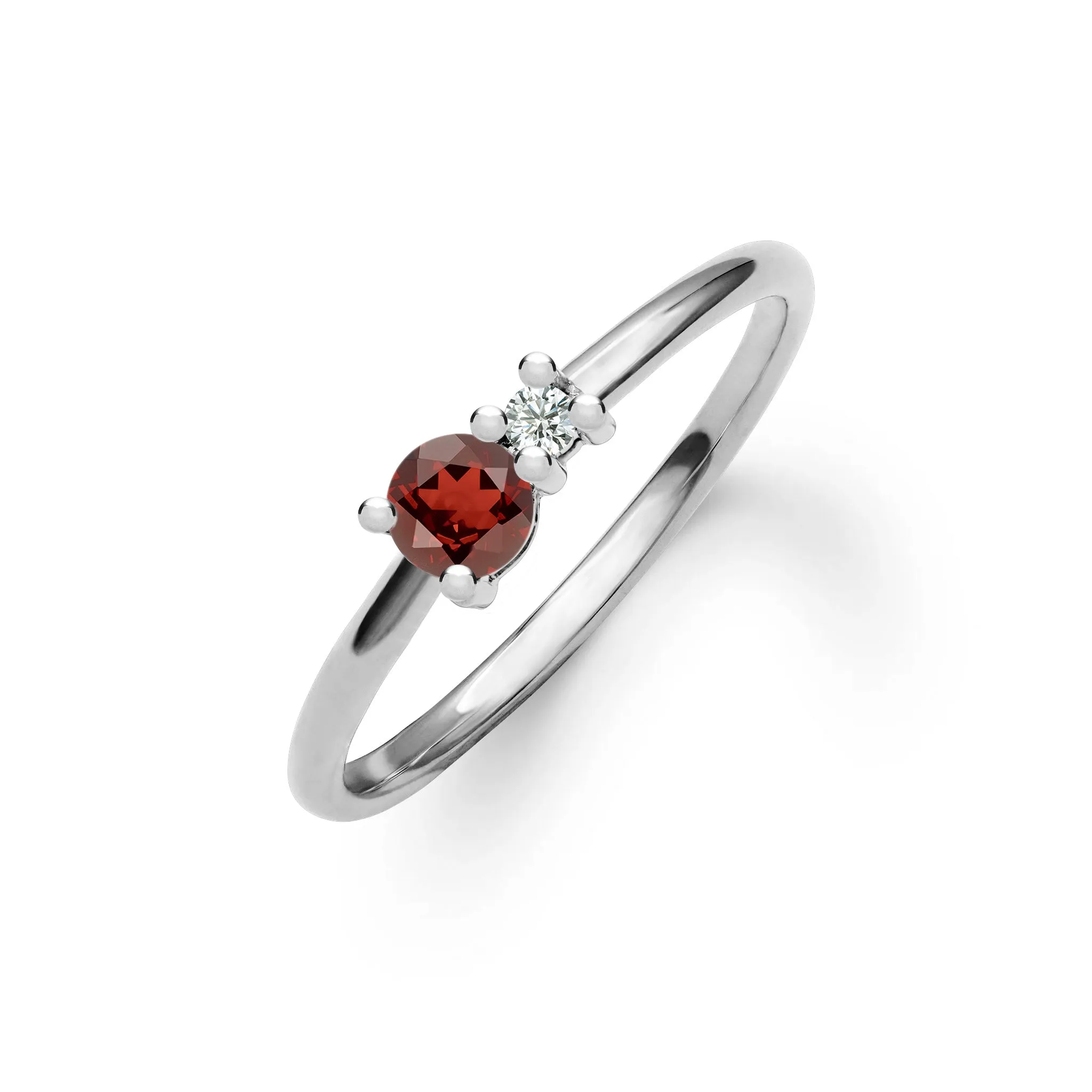 Greenwich Solitaire Garnet & Diamond Ring in 14k Gold (January) sold by Haverhill product image thumbnail 5